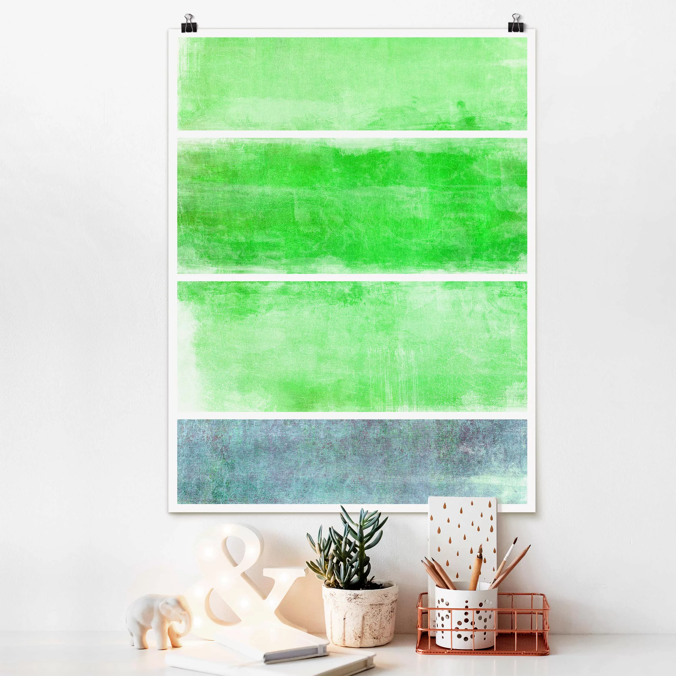 Poster Muster & Texturen - Hochformat Colour Harmony Green günstig online kaufen