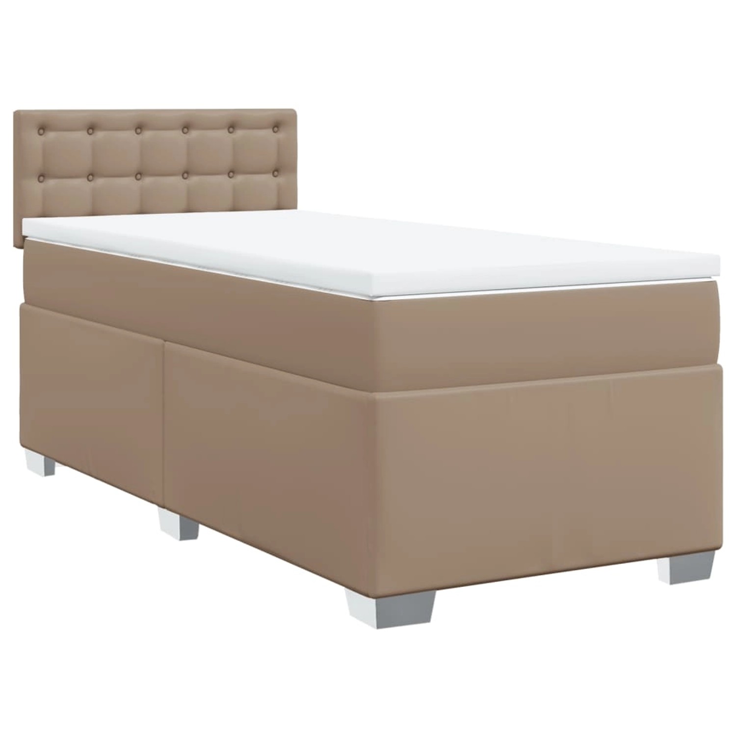 vidaXL Boxspringbett mit Matratze Cappuccino-Braun 80x200cm Kunstleder21061 günstig online kaufen