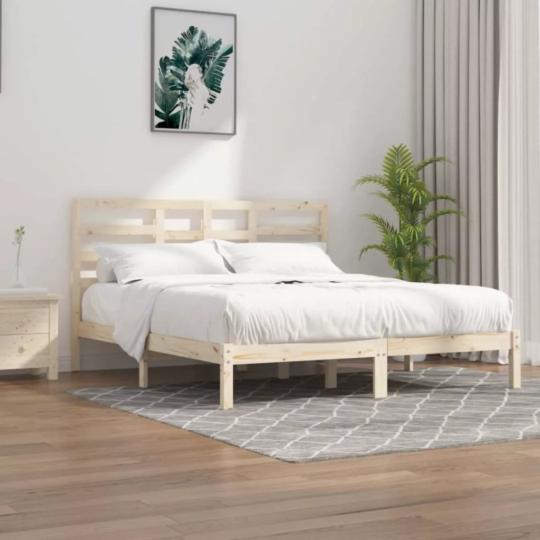vidaXL Bettgestell Massivholzbett 200x200 cm Bett Holz Bettgestell Doppelbe günstig online kaufen