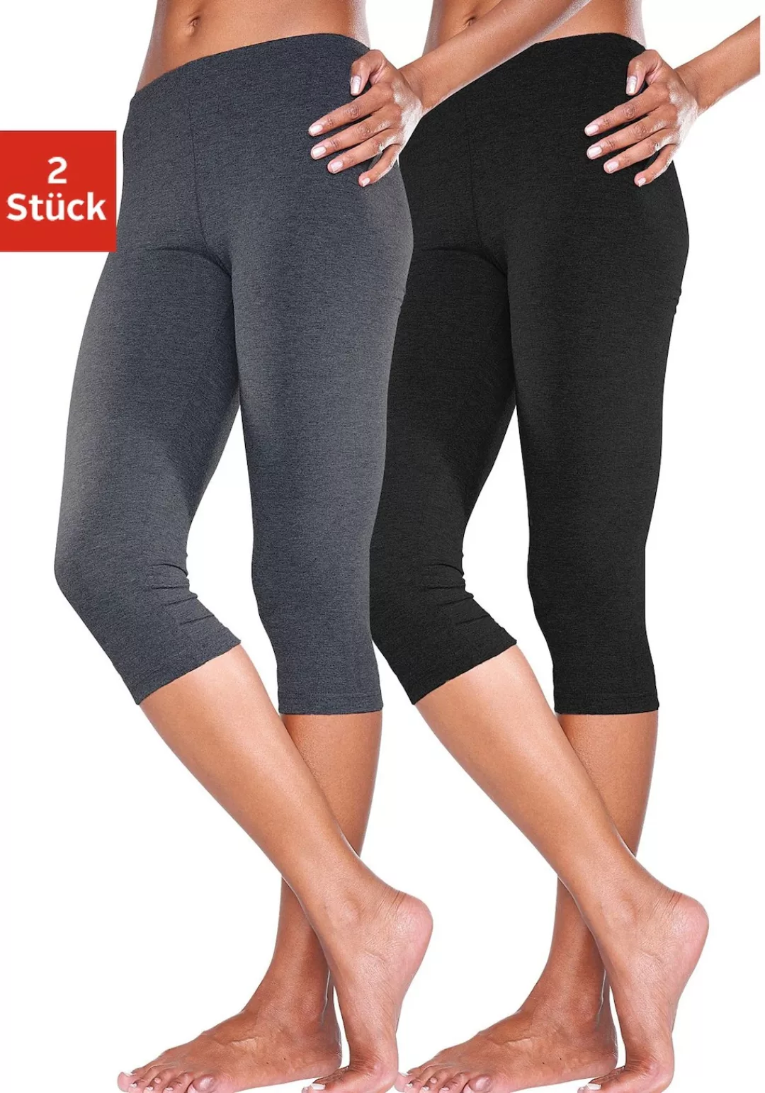 vivance active Caprileggings (2er-Pack) mit Gummibund, Loungewear günstig online kaufen