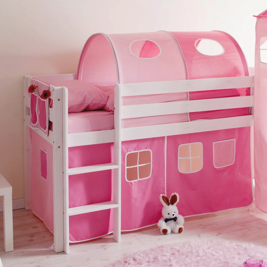 Kinderhochbett in Pink Rosa-Pink günstig online kaufen