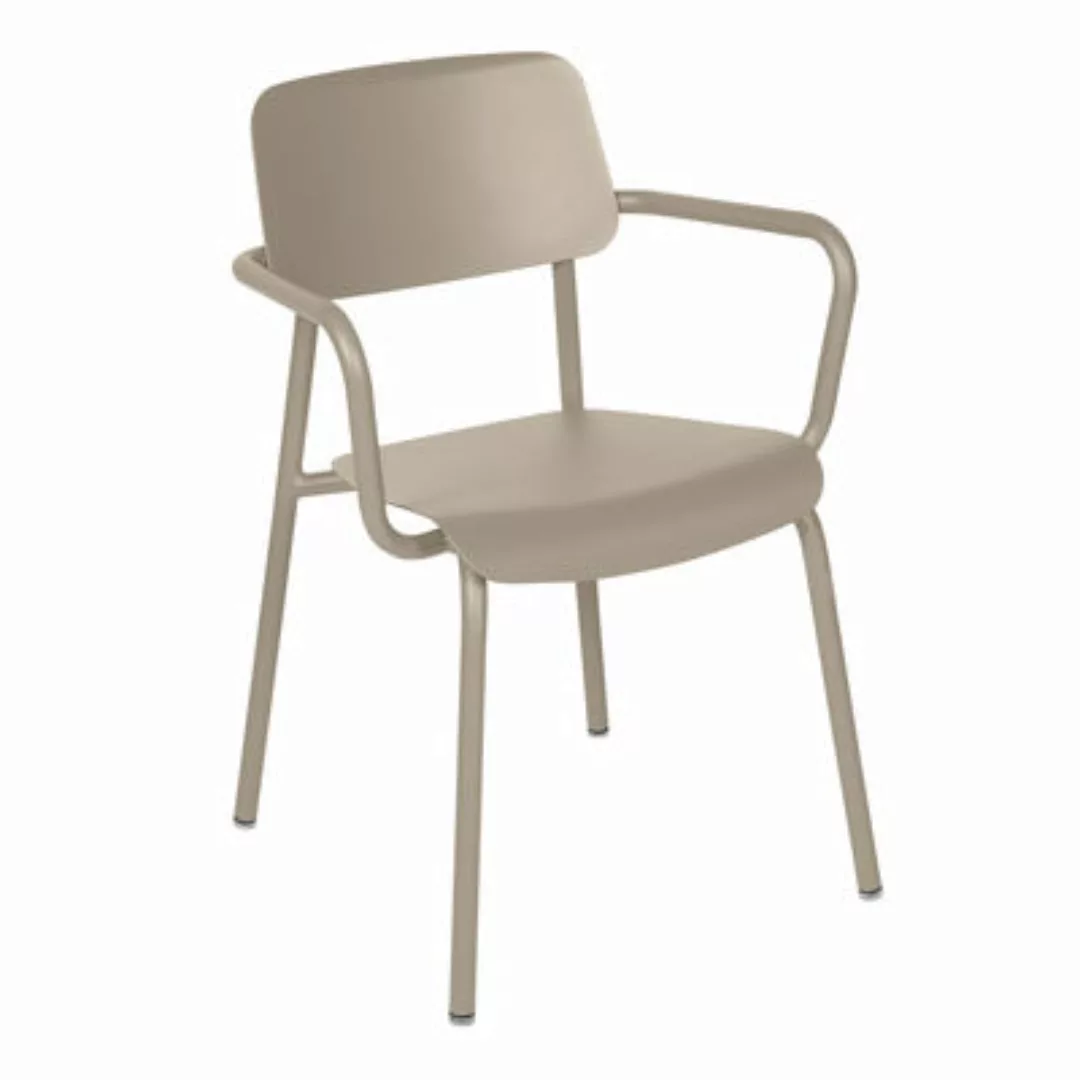 Stapelbarer Sessel Studie metall beige / Aluminium - Fermob - Beige günstig online kaufen