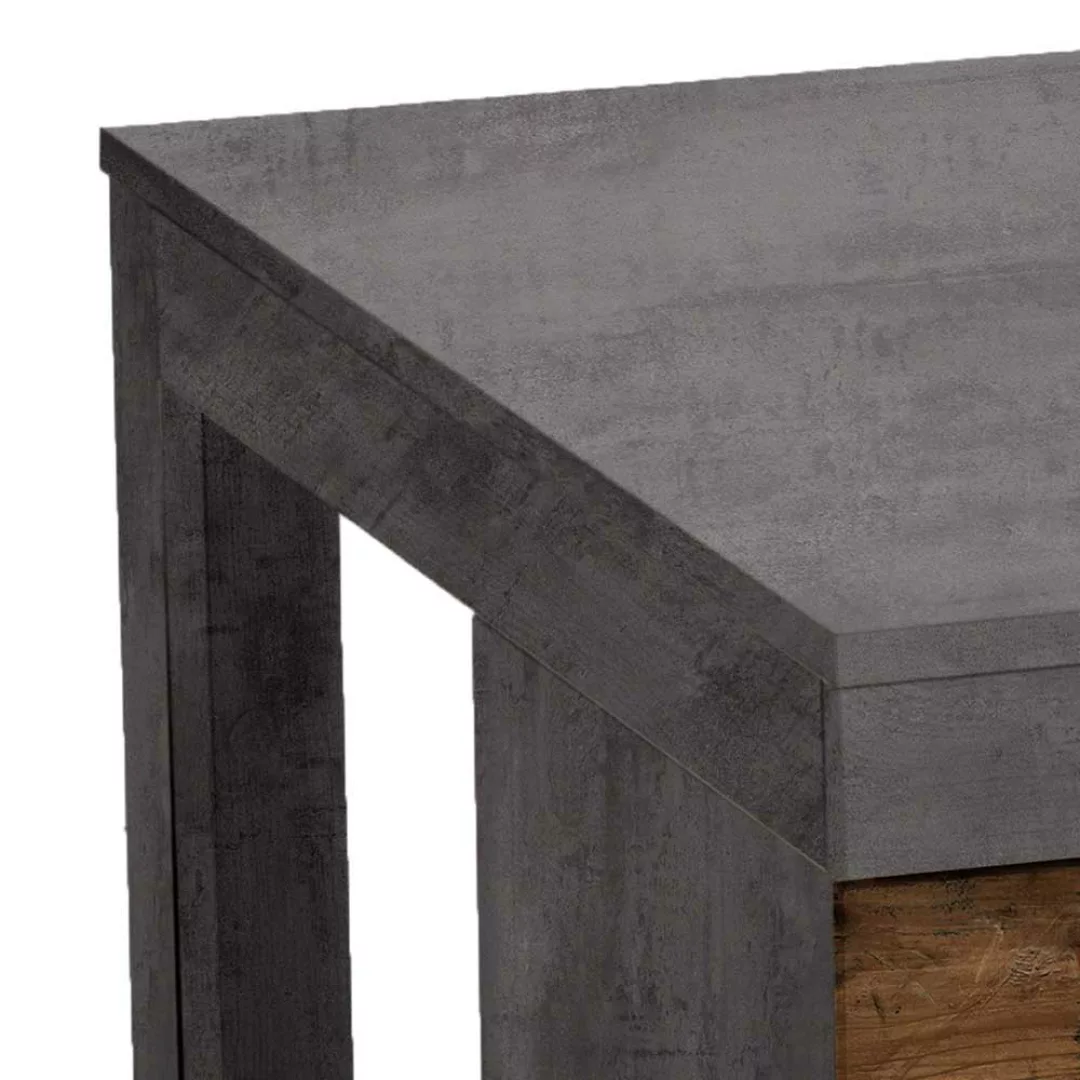 Sofa Tisch modern in Beton Grau quadratisch 80x46x80 cm günstig online kaufen