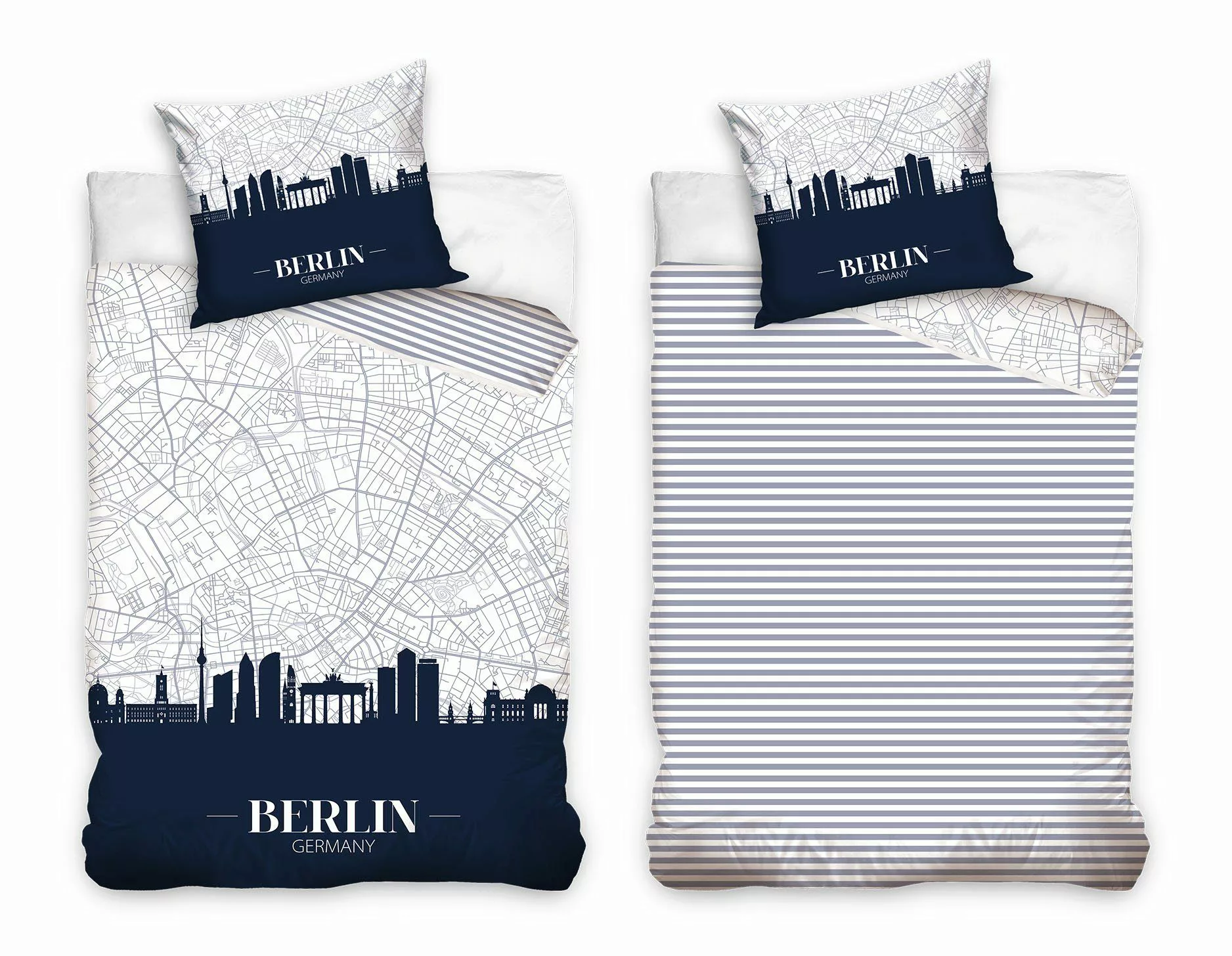 MTOnlinehandel Bettwäsche Berlin Skyline 135x200 + günstig online kaufen