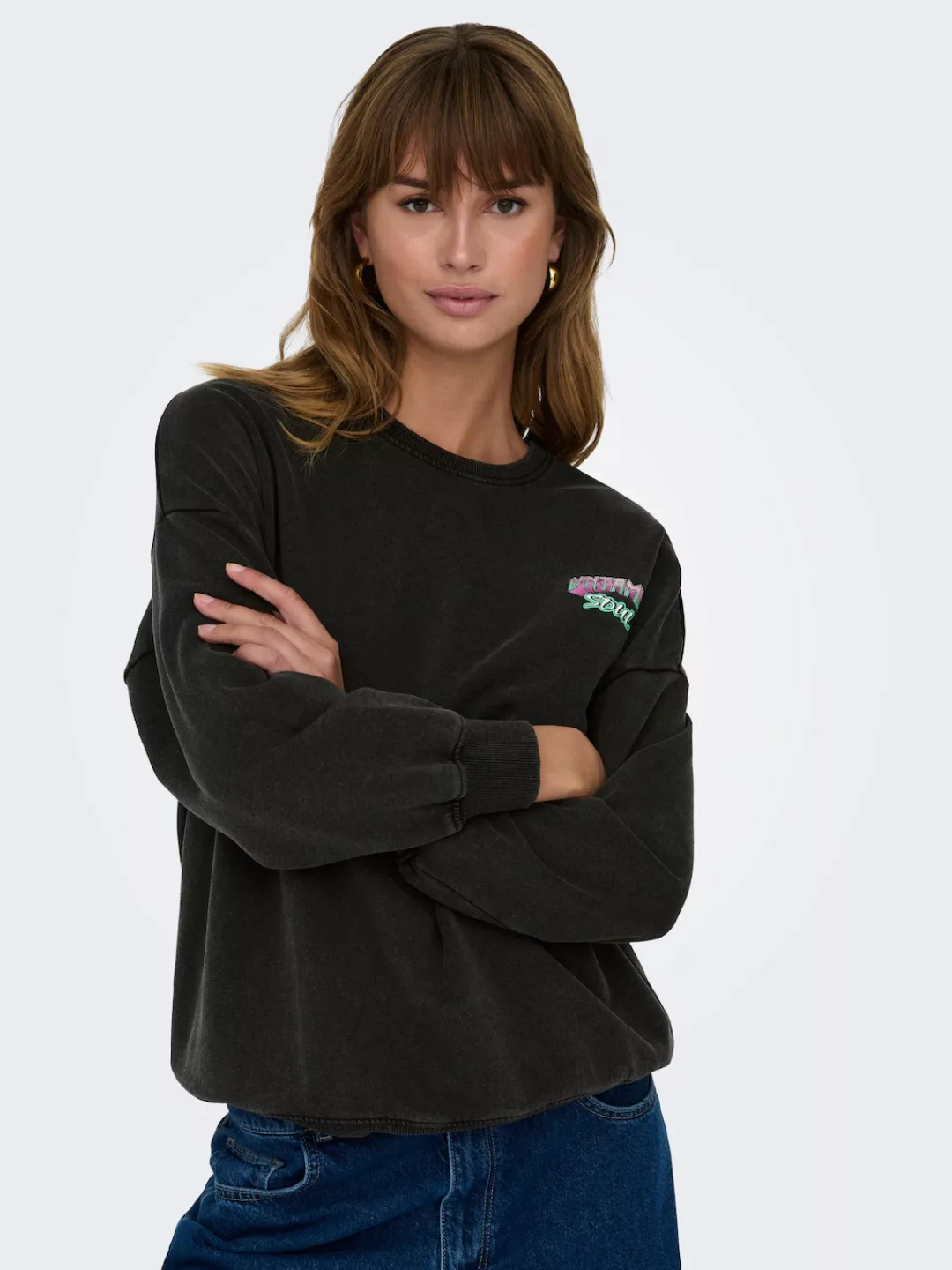 ONLY Sweatshirt ONLLUCINDA OVERSIZE L/S WILD BOX SWT günstig online kaufen