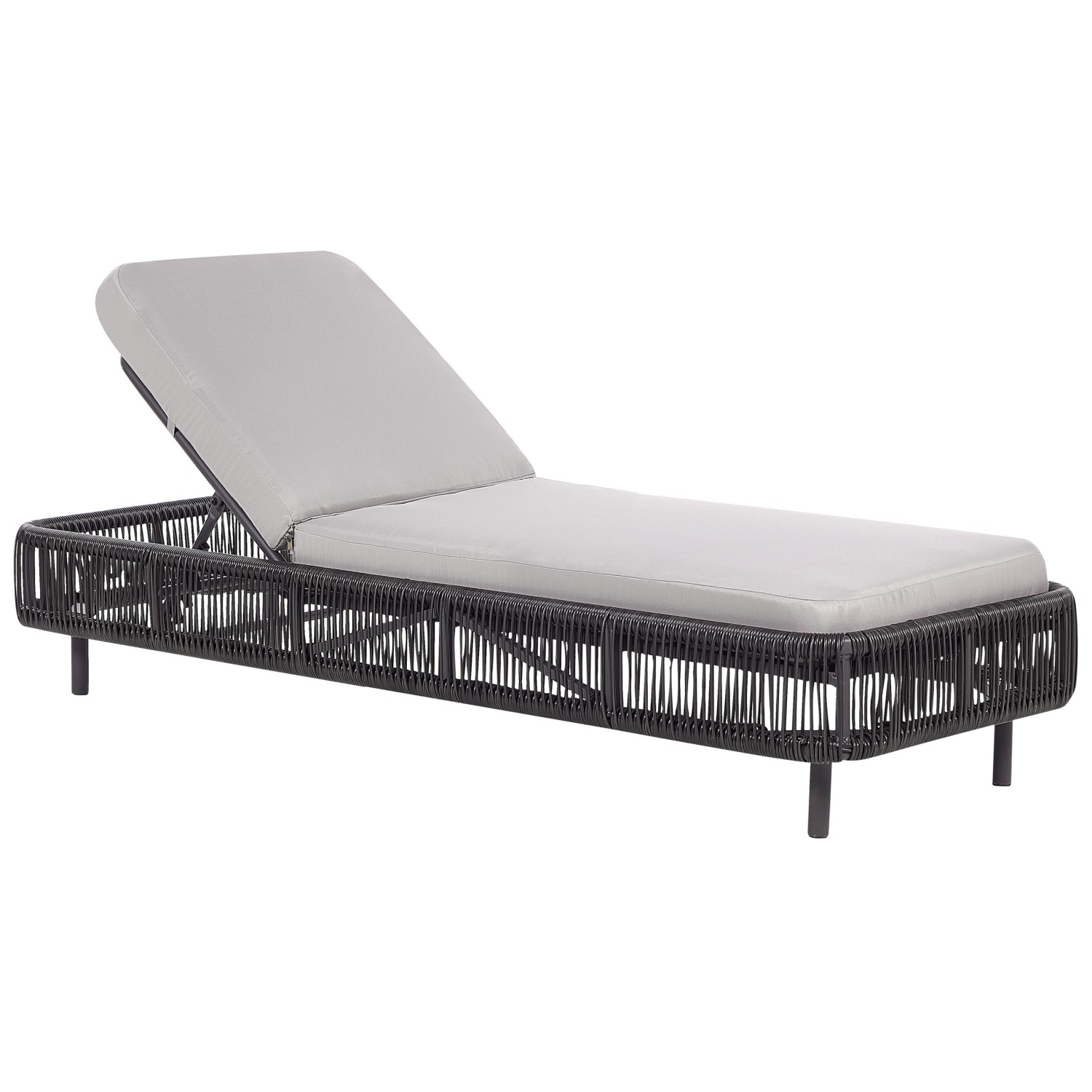 Beliani Gartenliege Grau Schwarz 190x70x33 günstig online kaufen