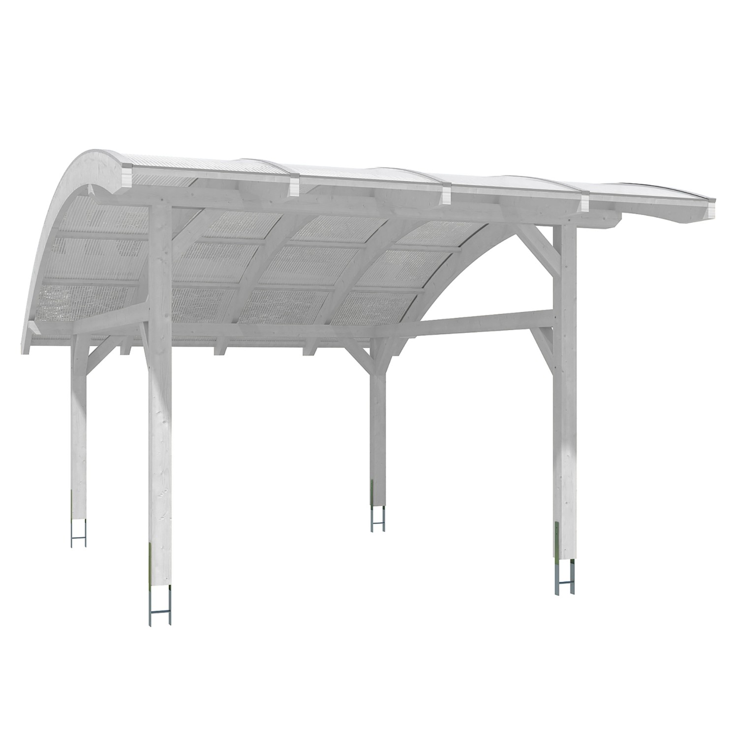 Skan Holz Carport Schwaben 434 x 630 cm Weiß günstig online kaufen