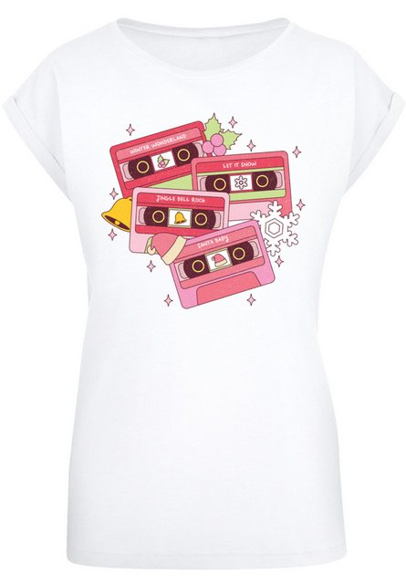 F4NT4STIC T-Shirt Weihnachten Retro Song Tapes Pink Premium Qualität, Weihn günstig online kaufen