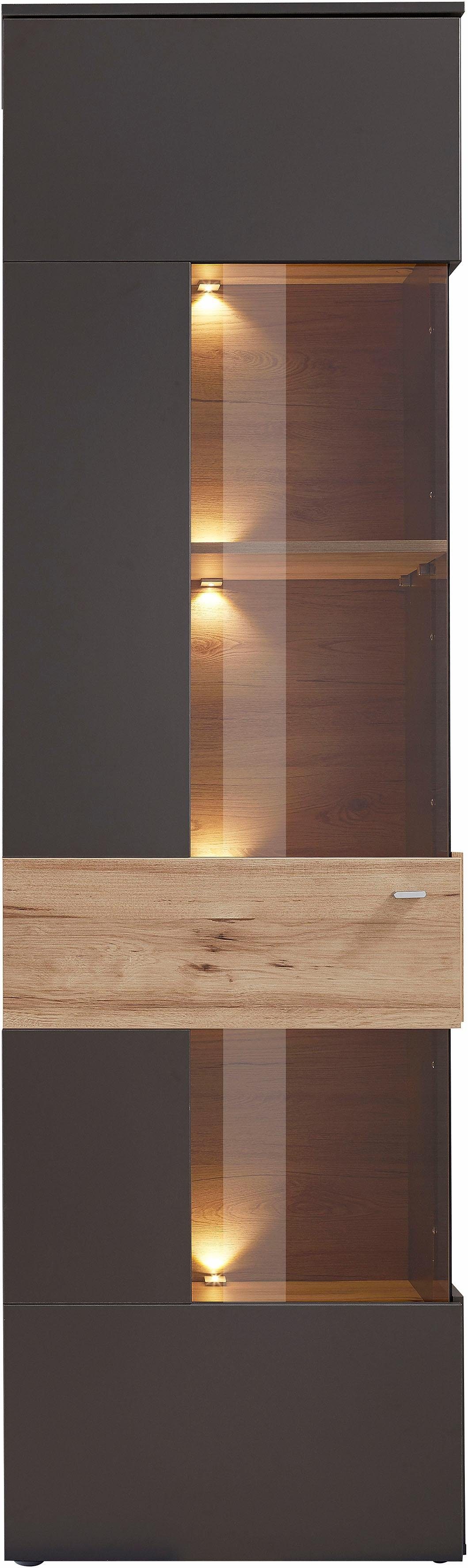 FORTE Vitrine "Como", Vitrine, Glastüre, LED Beleuchtung, Soft Close Linksa günstig online kaufen