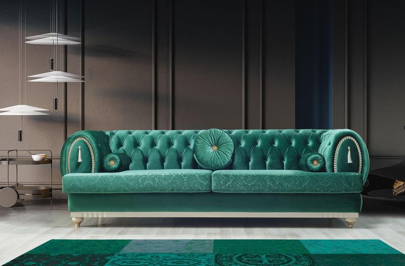 Xlmoebel Sofa Luxuriöse 3-Sitzer Grüne Wohnzimmercouch mit modernem Design günstig online kaufen