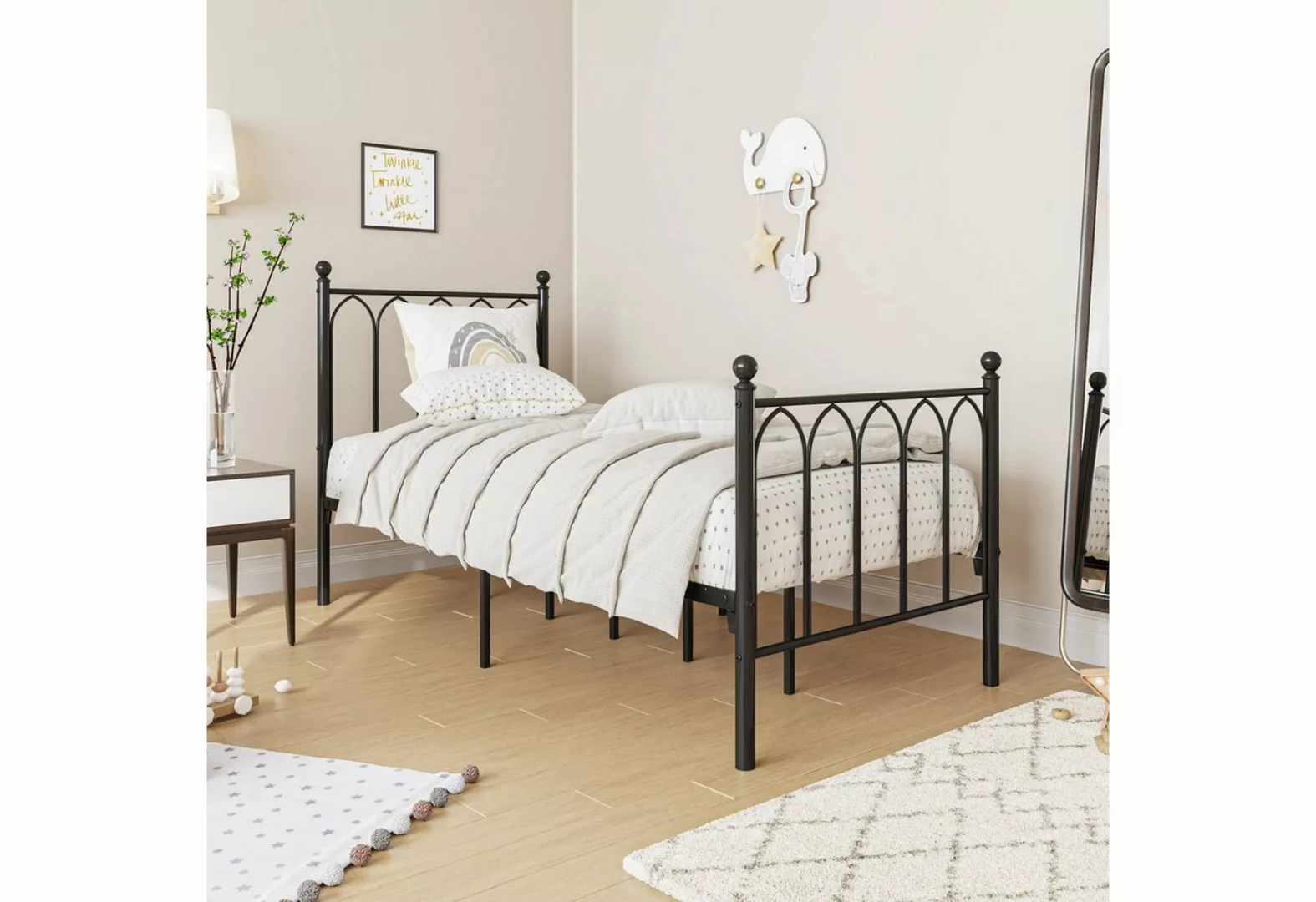 REDOM Metallbett Metallbett mit Lattenrost Gästebett Doppelbett Bett Rahmen günstig online kaufen