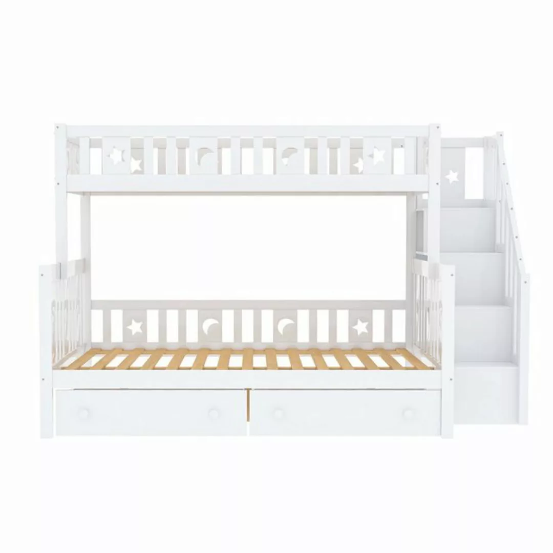 Gotagee Kinderbett Etagenbett 90x200/140x200cm Einzelbett Doppelbett Weiß f günstig online kaufen