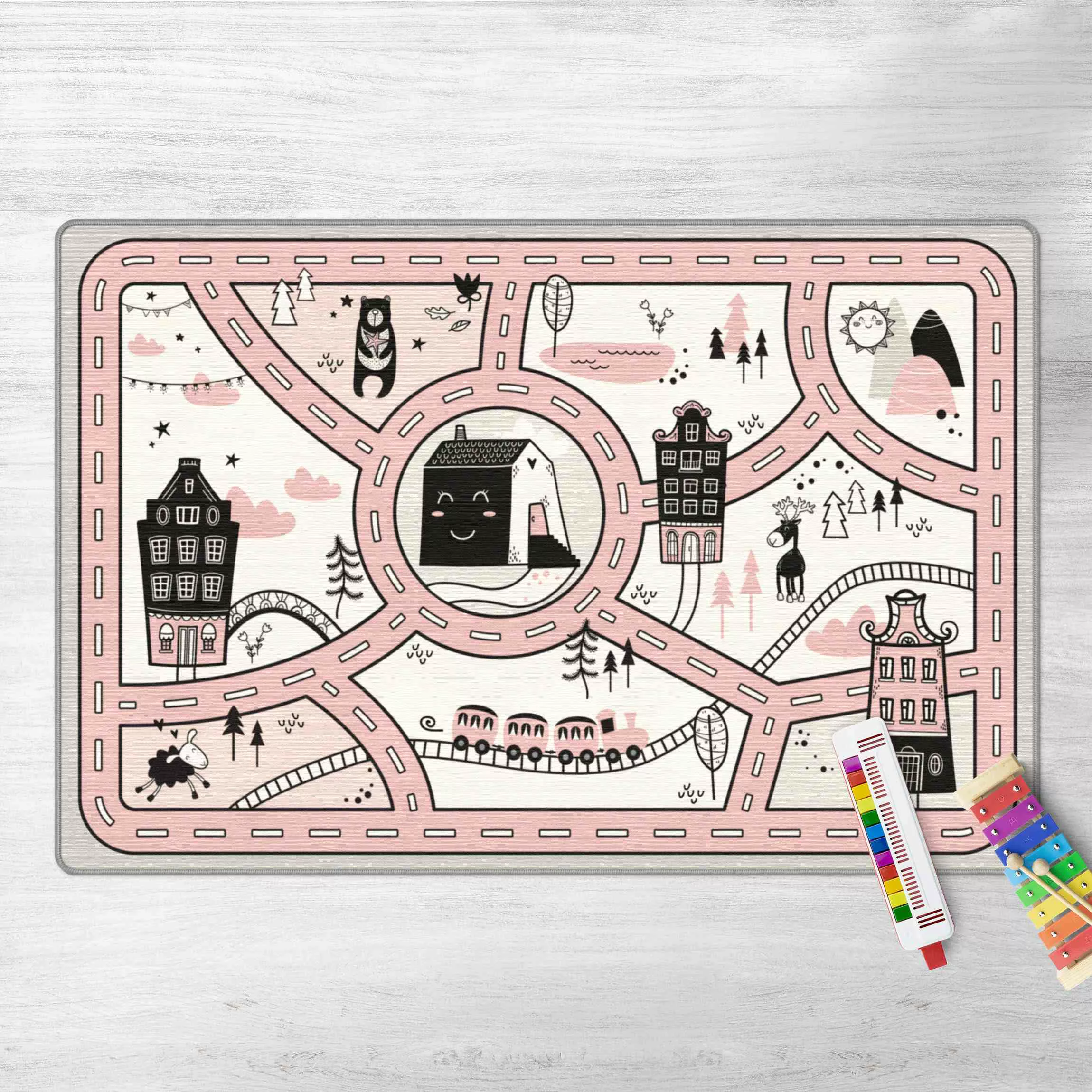 Spielteppich Skandinavien - Die rosane Stadt günstig online kaufen
