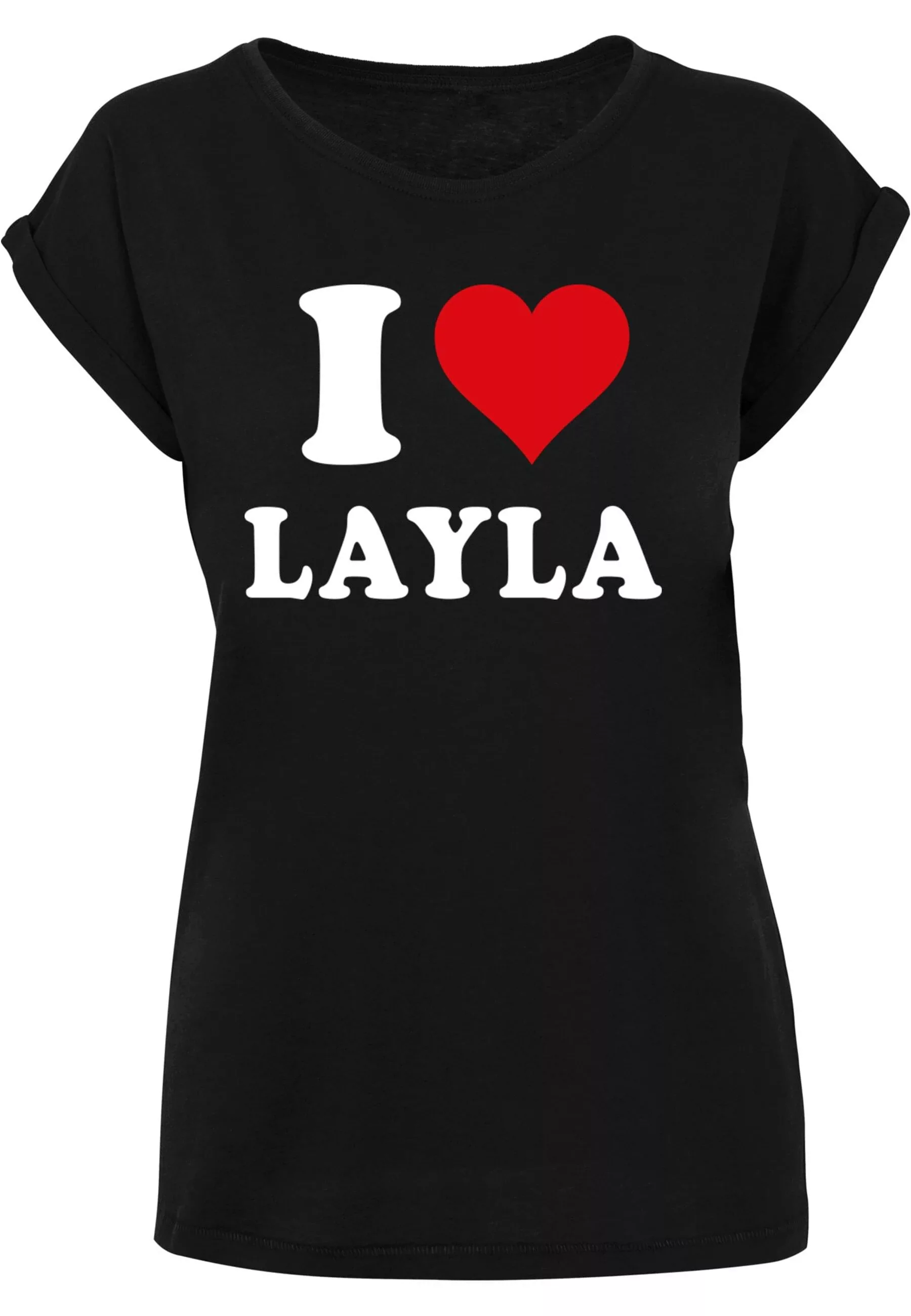 Merchcode T-Shirt "Merchcode Damen Ladies I Love Layla X T-Shirt", (1 tlg.) günstig online kaufen
