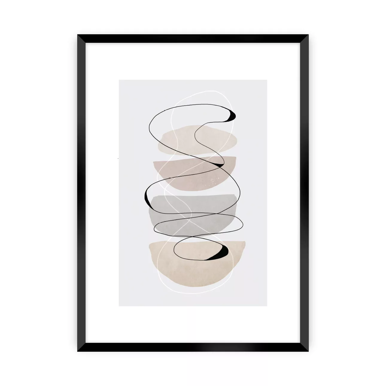 Poster Abstract Lines II, 21 x 30 cm , Ramka: Czarna günstig online kaufen