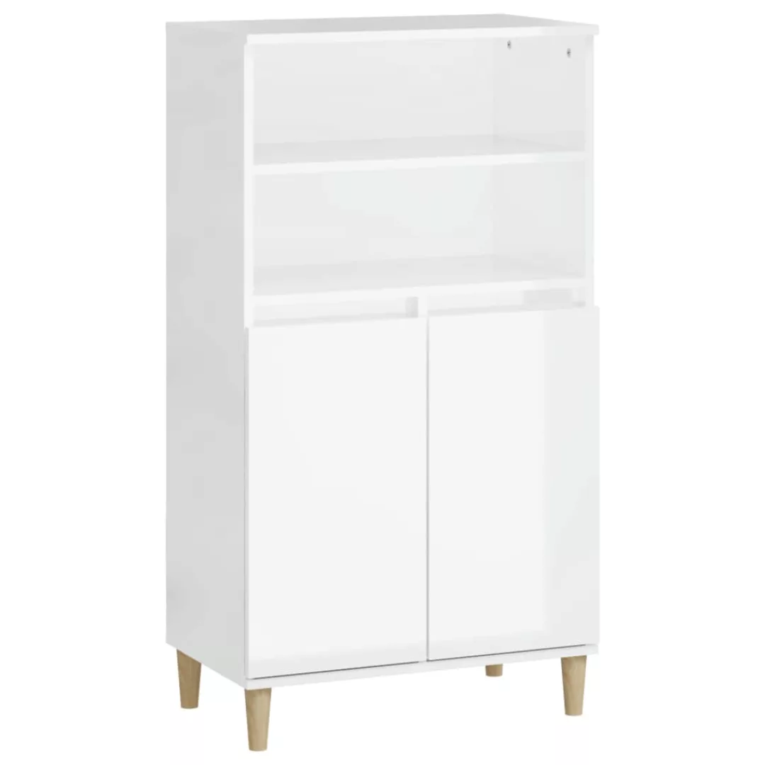 Vidaxl Highboard Hochglanz-weiß 60x36x110 Cm Holzwerkstoff günstig online kaufen