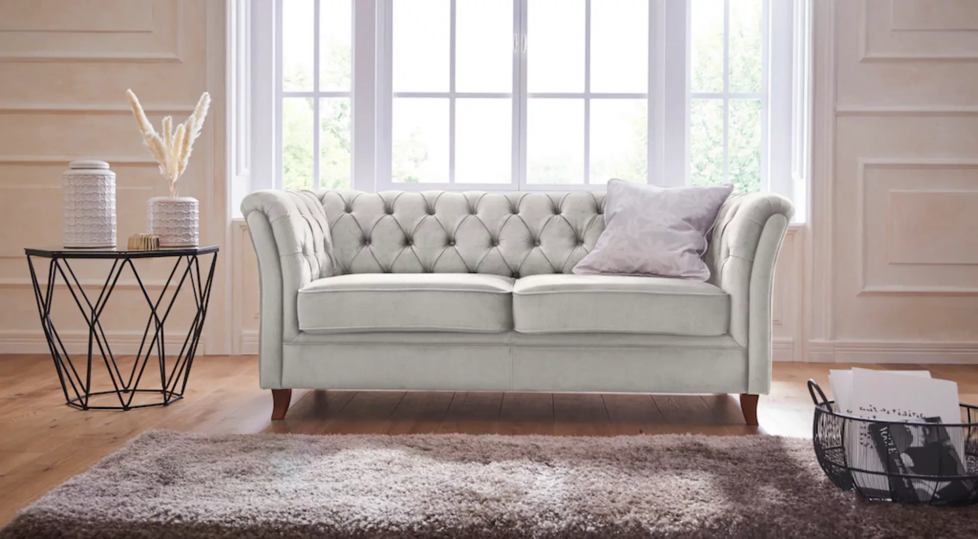 Home affaire Chesterfield-Sofa "Reims", mit echter Chesterfield-Knopfheftun günstig online kaufen