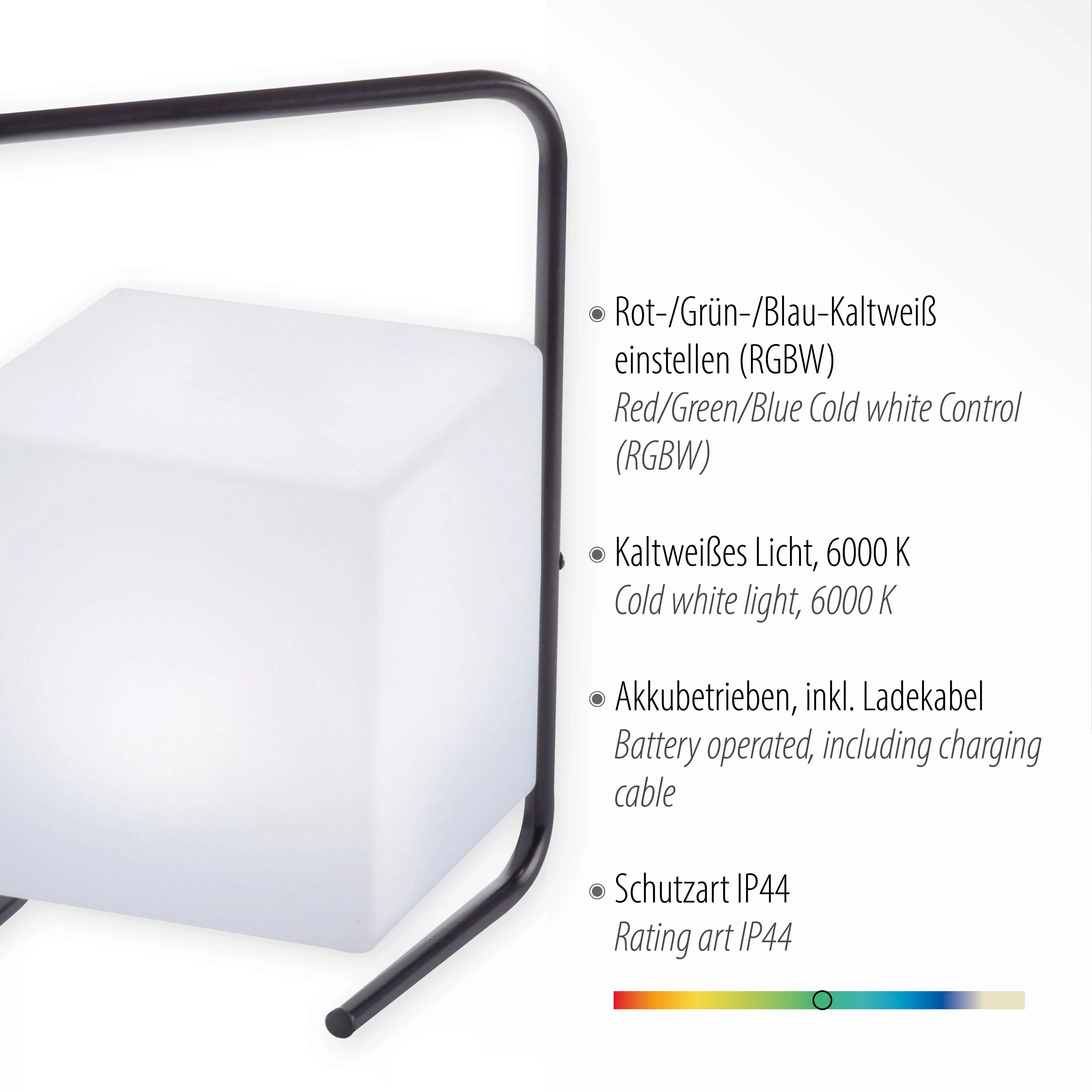 LED Akku Tischleuchte Keno in Weiß 0,50W 80lm IP44 günstig online kaufen