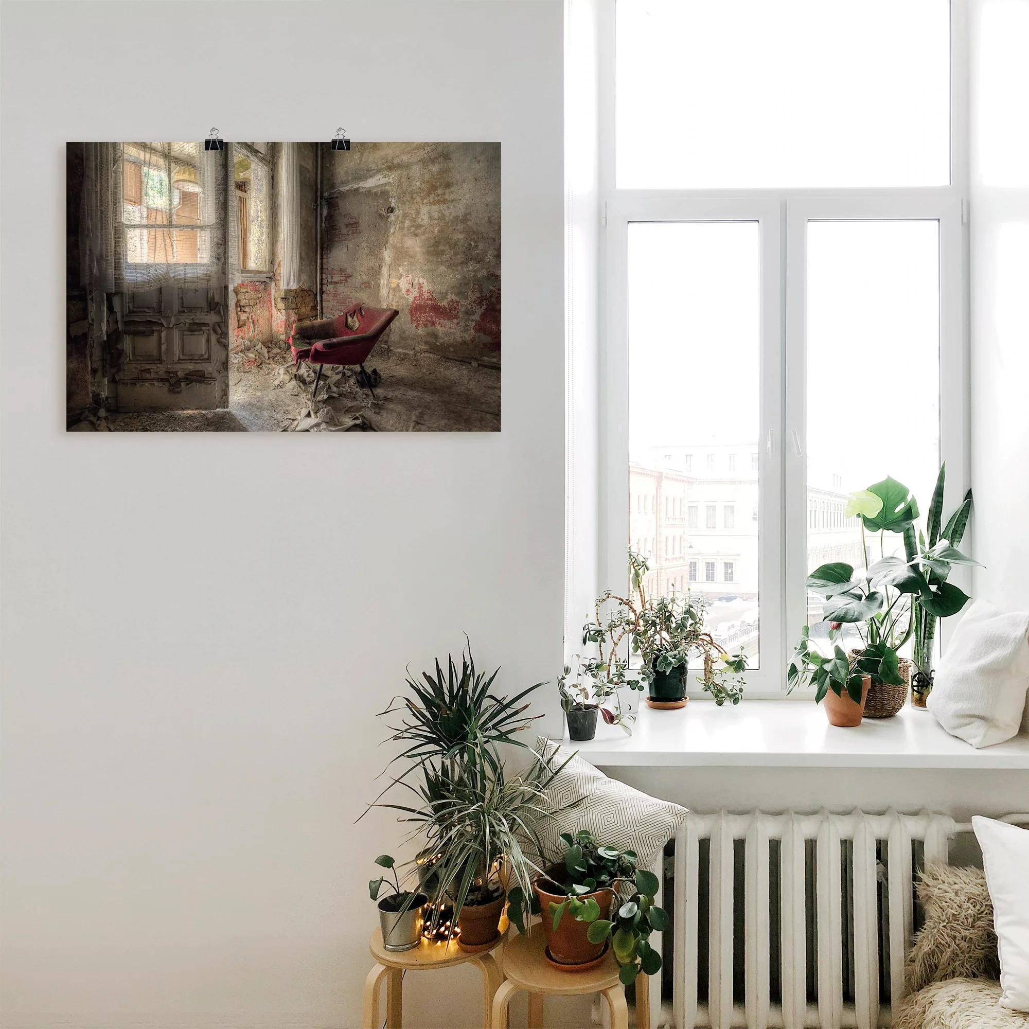 Artland Wandbild »Lost Place - roter Sessel I«, Innenarchitektur, (1 St.), günstig online kaufen