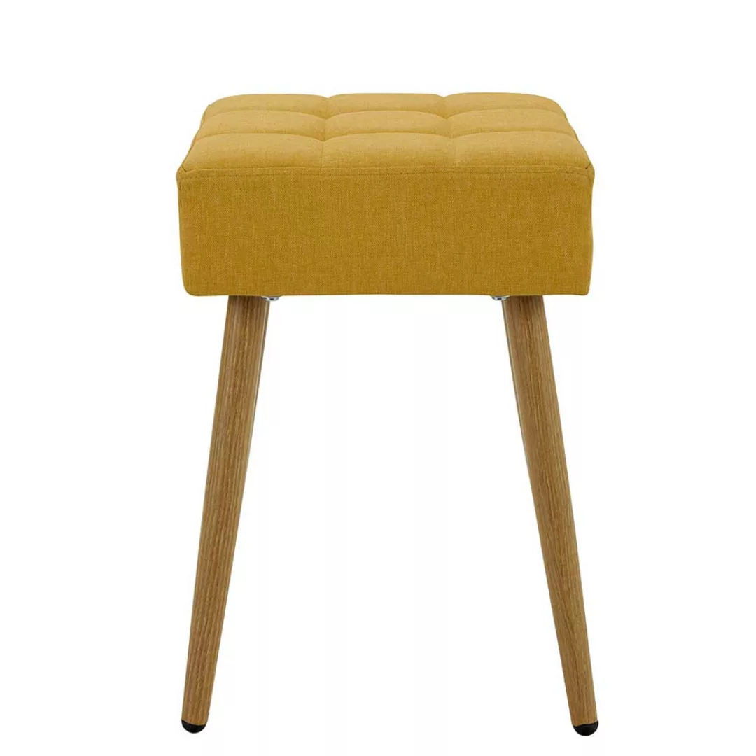 Retro Hocker in Gelb und Eichefarben 47 cm Sitzhöhe günstig online kaufen