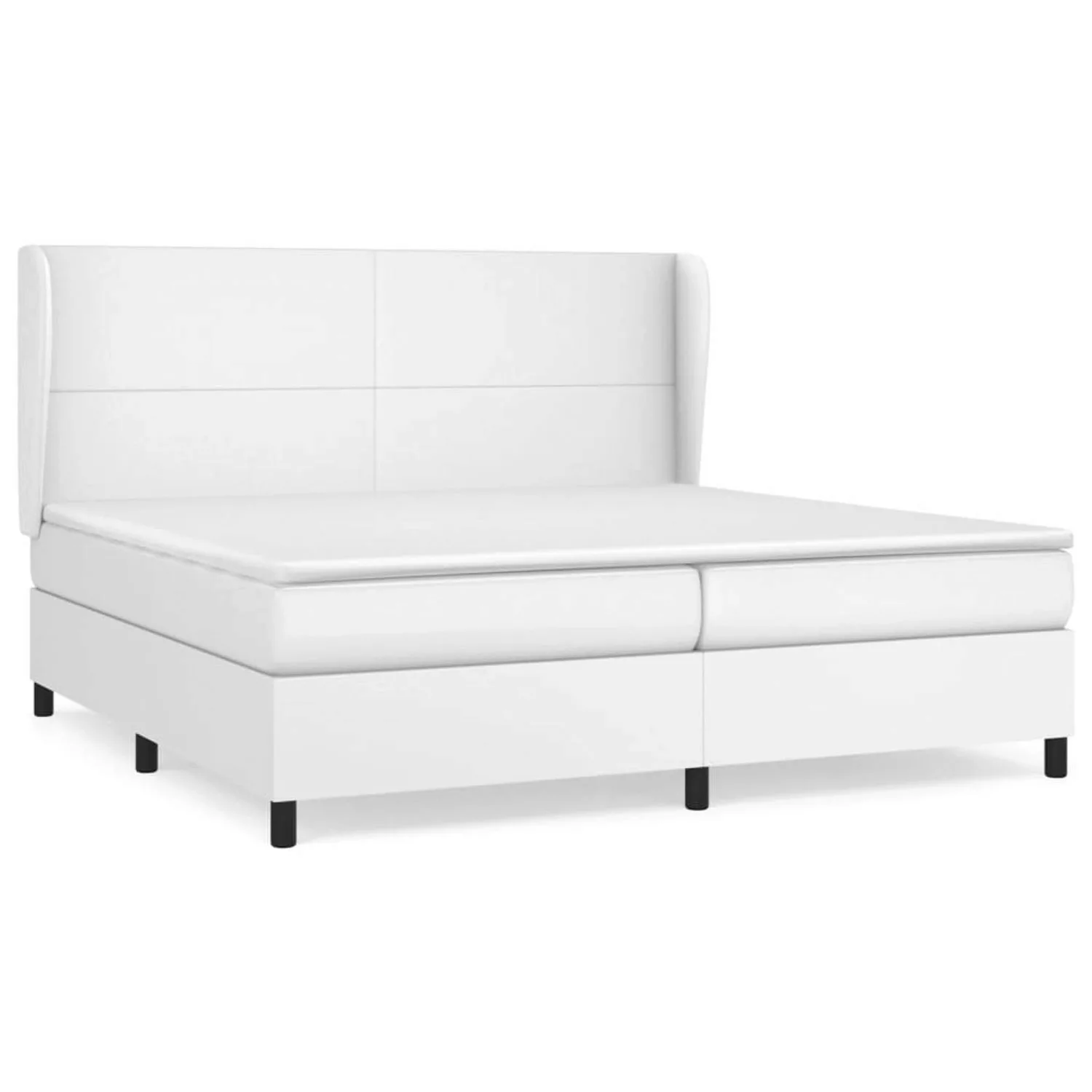 Vidaxl Boxspringbett Mit Matratze Weiß 200x200 Cm Kunstleder günstig online kaufen