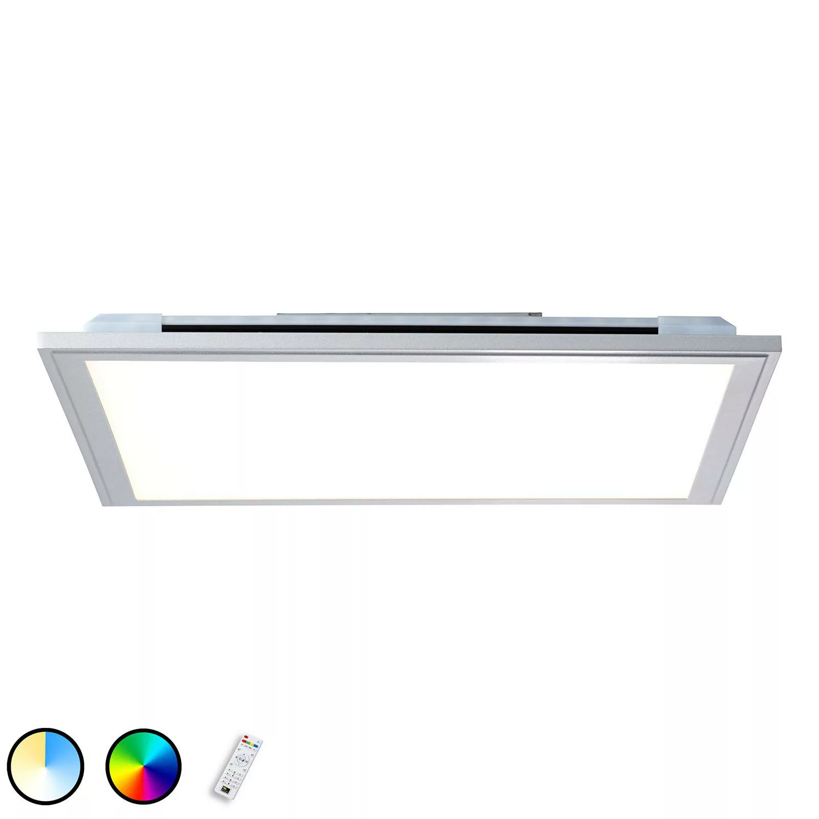 Brilliant LED-Deckenaufbau-Paneel Alissa 60 cm x 60 cm Silber und Weiß günstig online kaufen