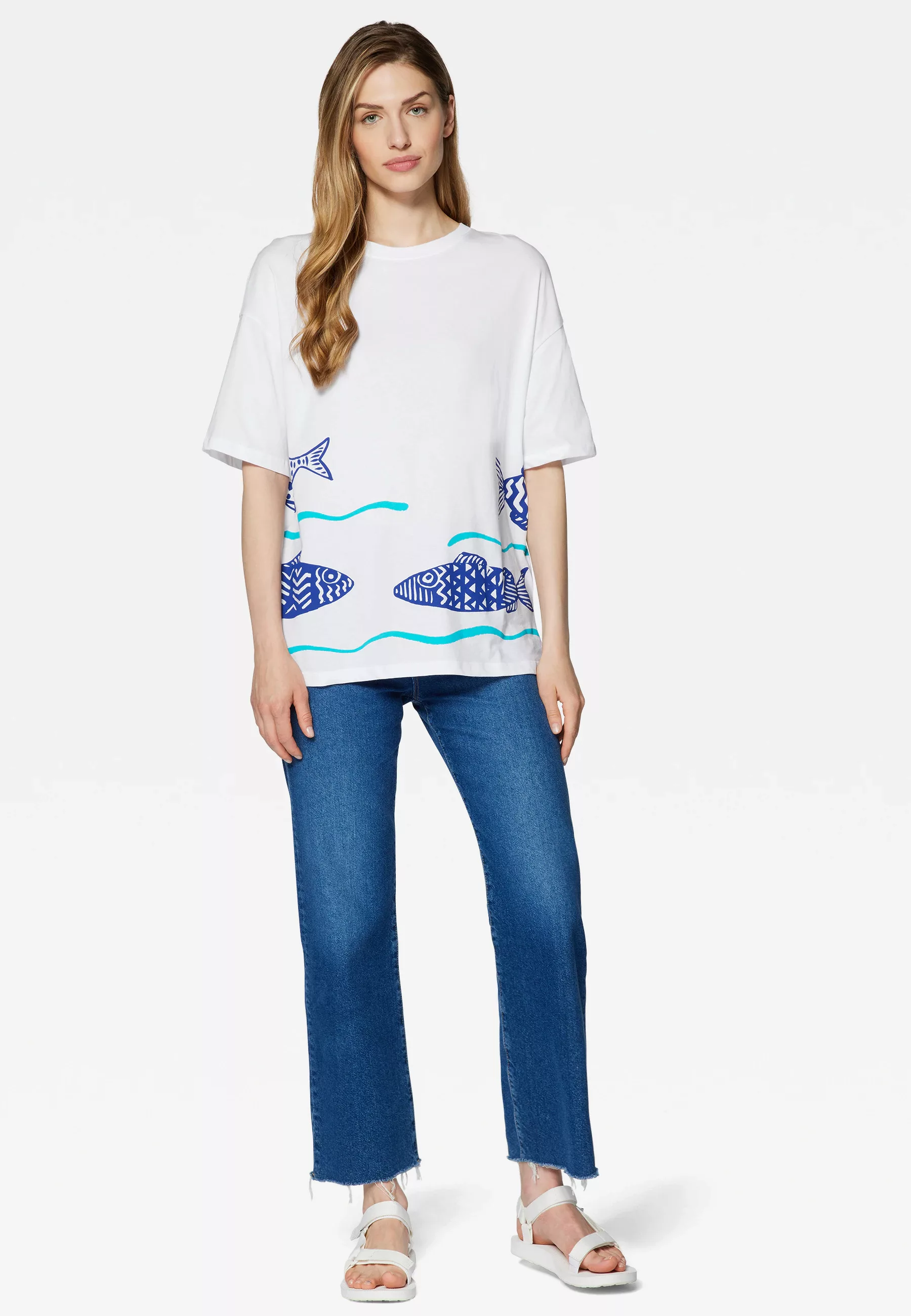 Mavi T-Shirt "FISH PRINTED T-SHIRT", Maviterranean Top Mit Fisch Print günstig online kaufen