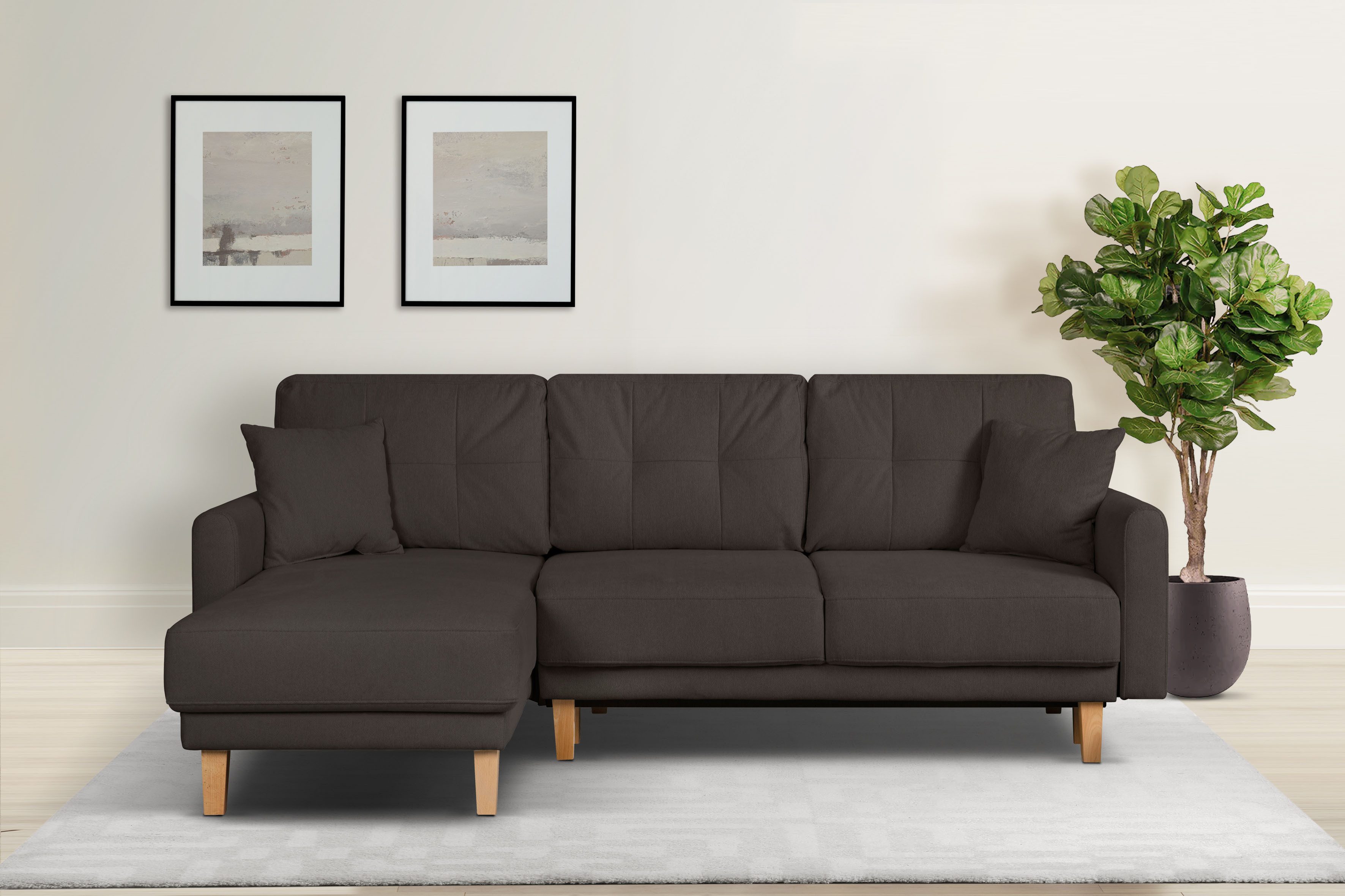 Home affaire Ecksofa "TRIPLO optionale Schlafsofa mit Bettkasten, Maße B/T/ günstig online kaufen