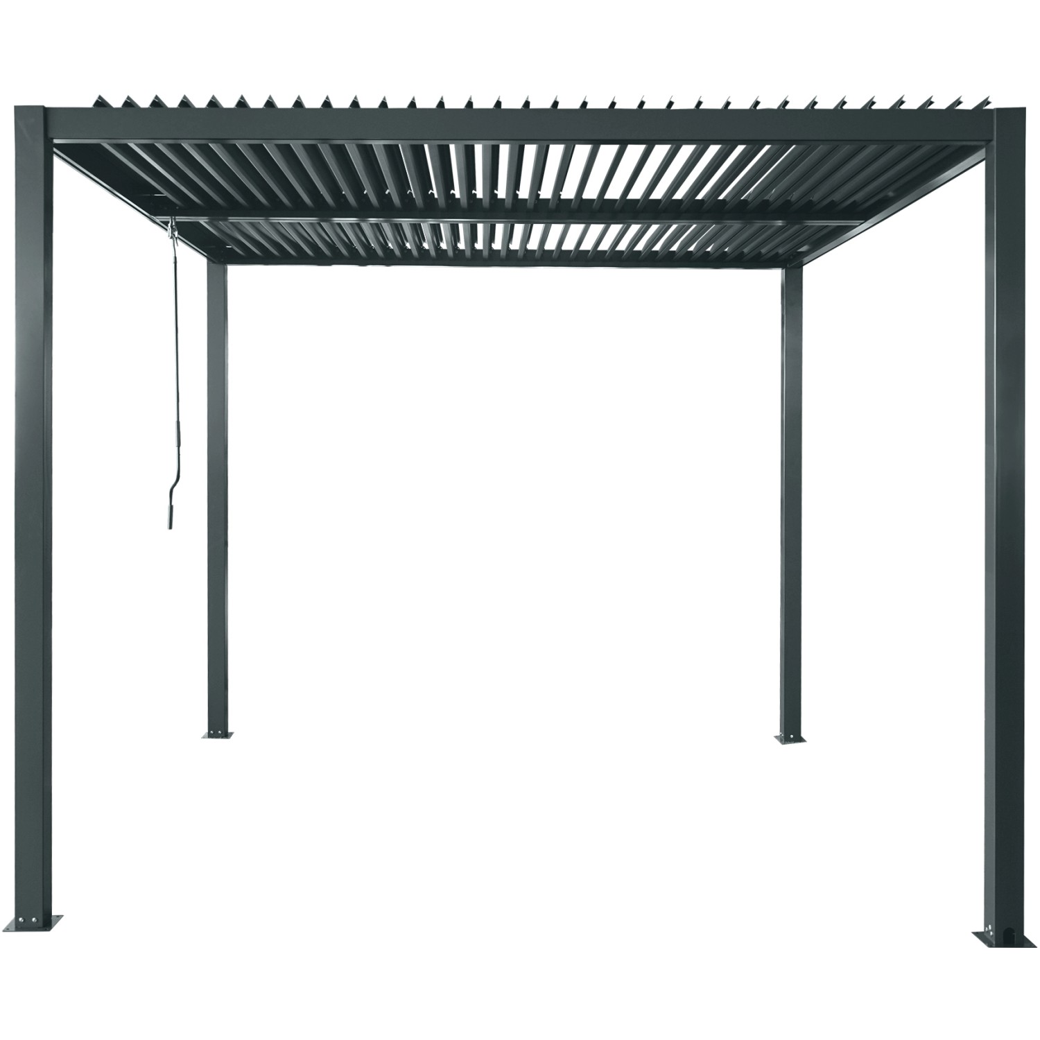 Floraworld Pergola mit Lamellen-Flach-Dach 3 m x 3 m Anthrazit günstig online kaufen