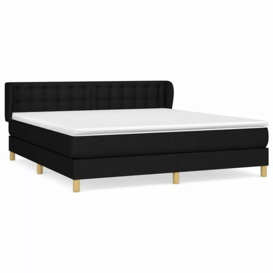 vidaXL Bettgestell Boxspringbett mit Matratze Schwarz 180x200 cm Stoff Bett günstig online kaufen