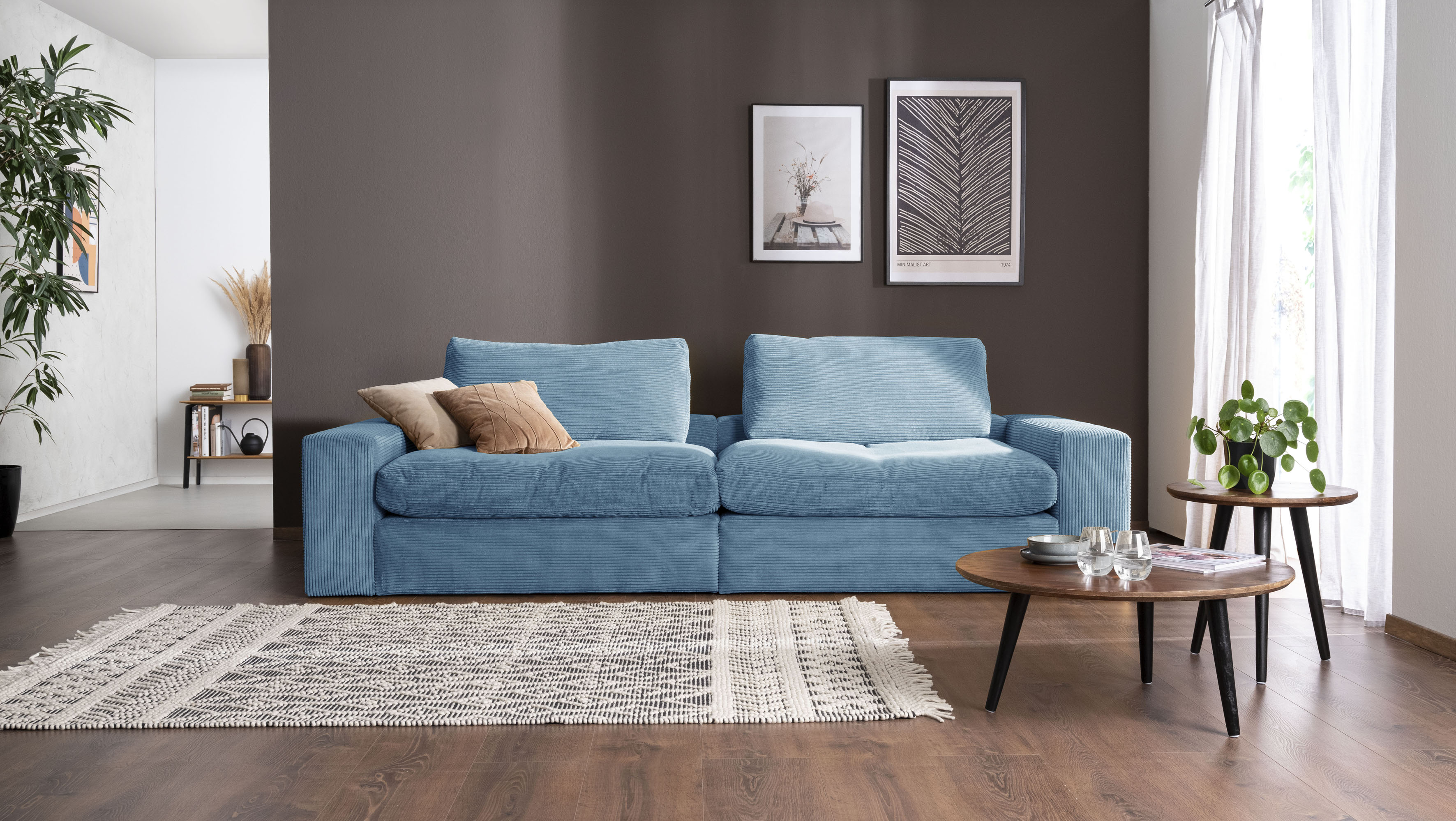 alina Big-Sofa "Sandy", 296 cm breit und 98 cm tief, in modernem Cordstoff günstig online kaufen