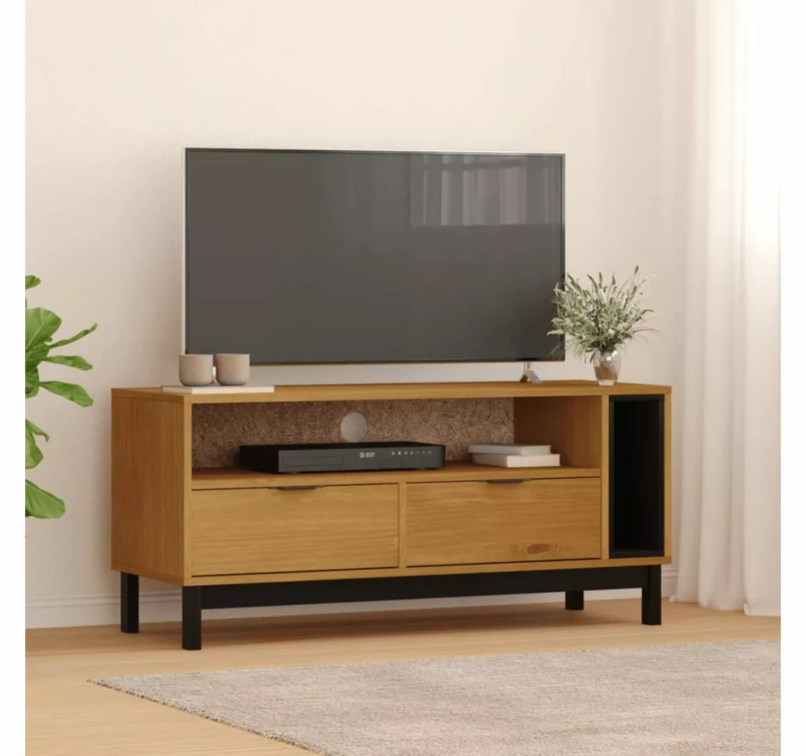 vidaXL TV-Schrank TV-Schrank FLAM 110x40x50 cm Massivholz Kiefer TV-Lowboar günstig online kaufen