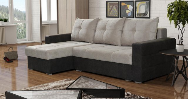 Xlmoebel Ecksofa Luxus Couch L-Form Edel Modern Sofa Textil Beige, 2 Teile, günstig online kaufen