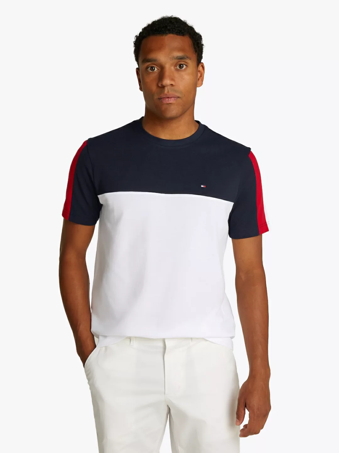 Tommy Hilfiger T-Shirt "GLOBAL STRIPE COLOURBLOCK TEE", im modischen Colorb günstig online kaufen