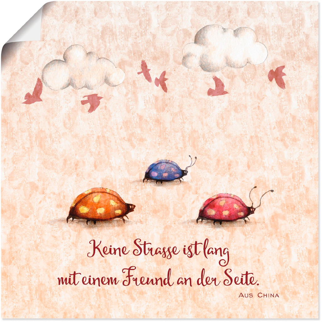 Artland Wandbild "Lebensweisheit Freunde", Tiere, (1 St.), als Alubild, Out günstig online kaufen