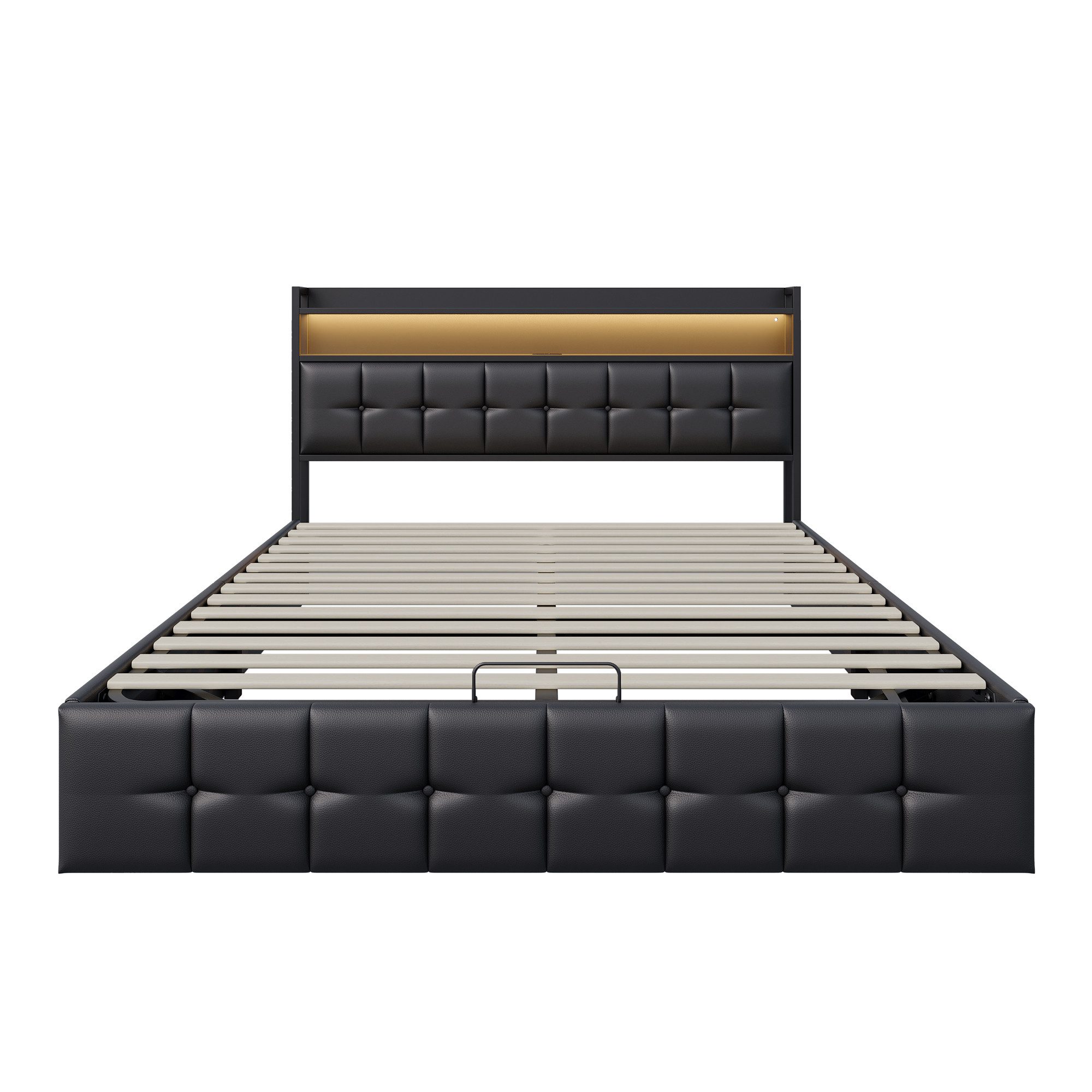 Gdood Polsterbett Stauraumbett Doppelbett LED USB günstig online kaufen