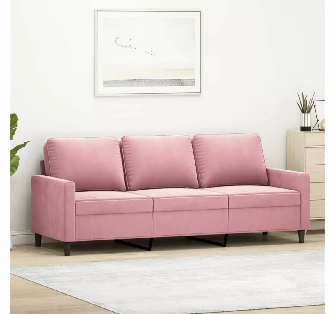 vidaXL Sofa, 3-Sitzer-Sofa Rosa 180 cm Samt günstig online kaufen