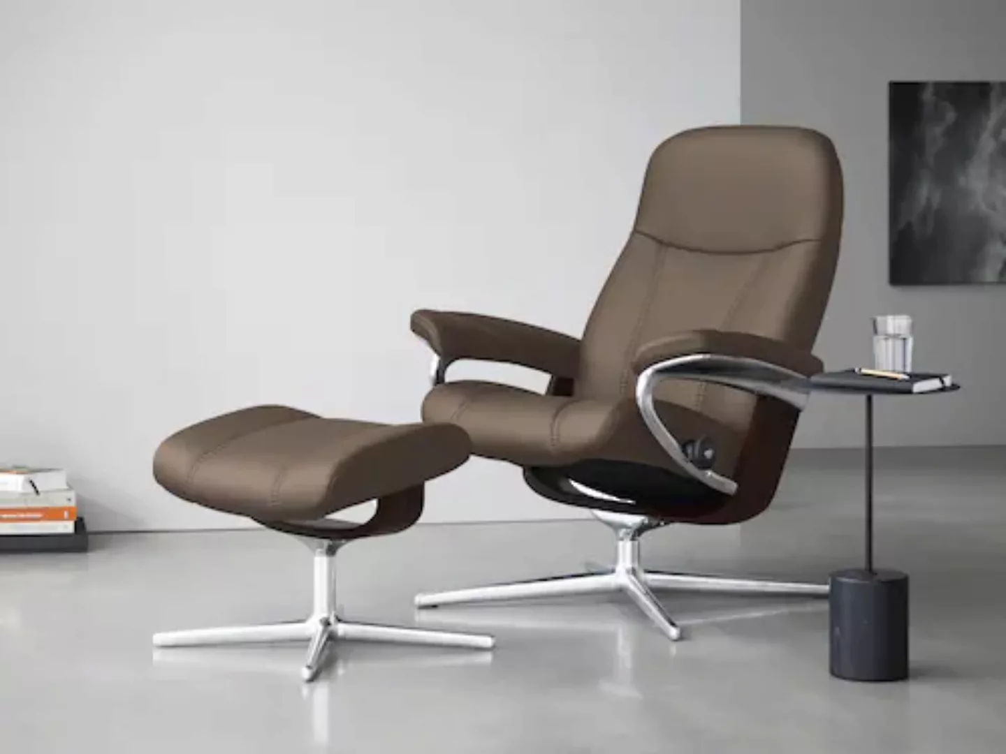 Stressless Fußhocker "Consul", mit Cross Base, Größe S, M & L, Holzakzent B günstig online kaufen