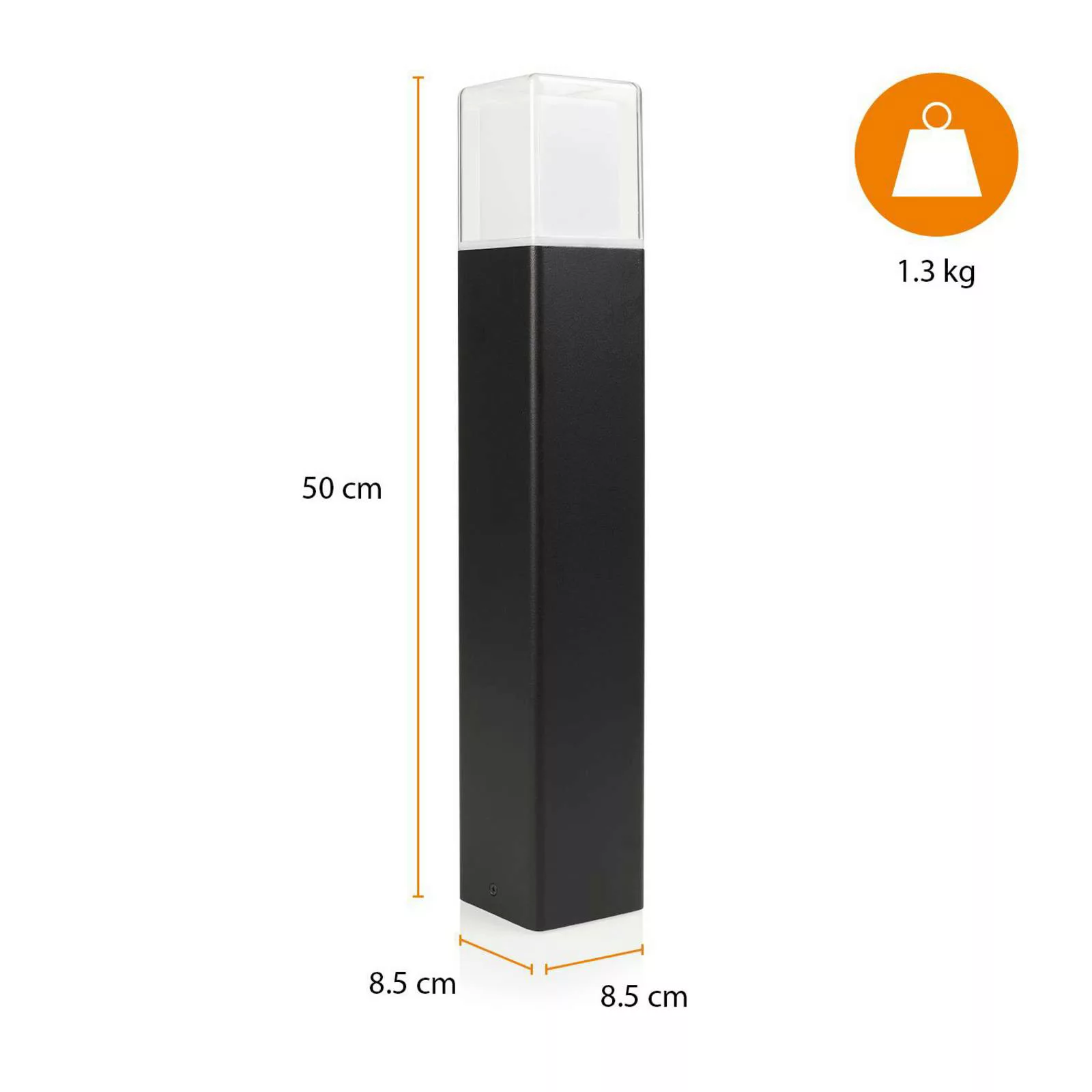 LED-Wegeleuchte OOL-50017, Aluminium, Höhe 50 cm günstig online kaufen
