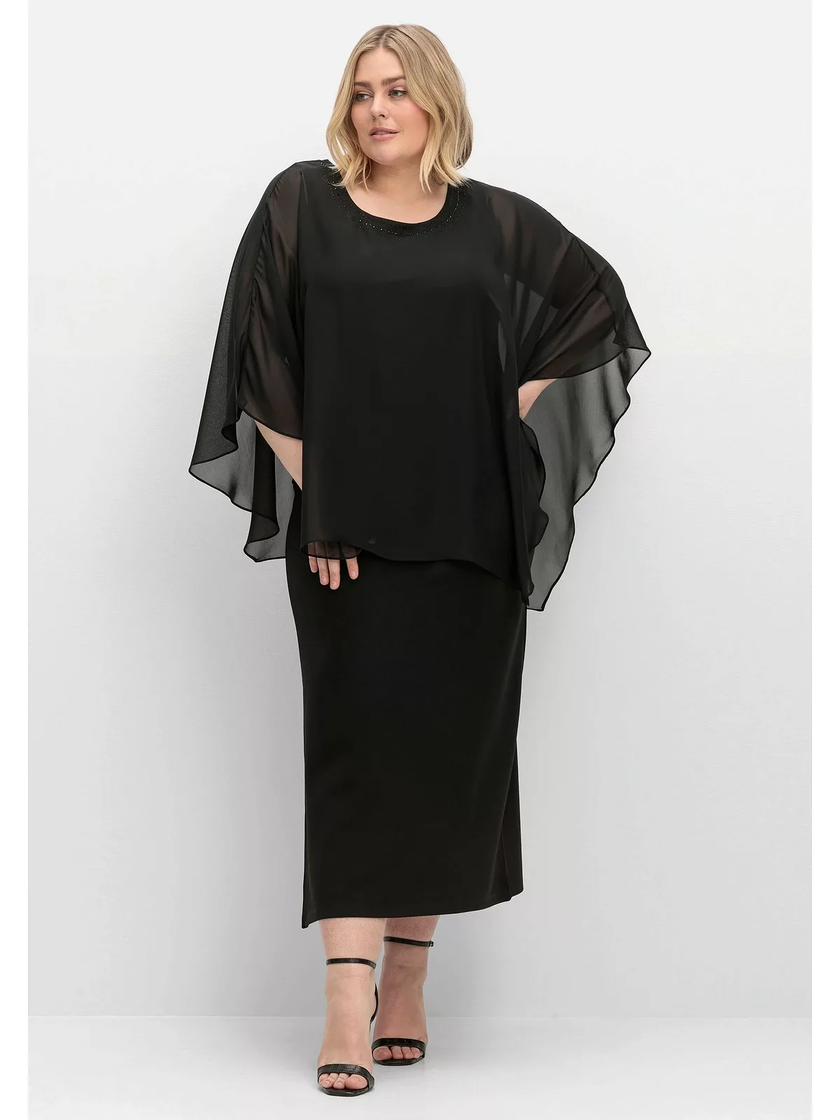 Sheego Abendkleid "Große Größen", im Lagenlook günstig online kaufen