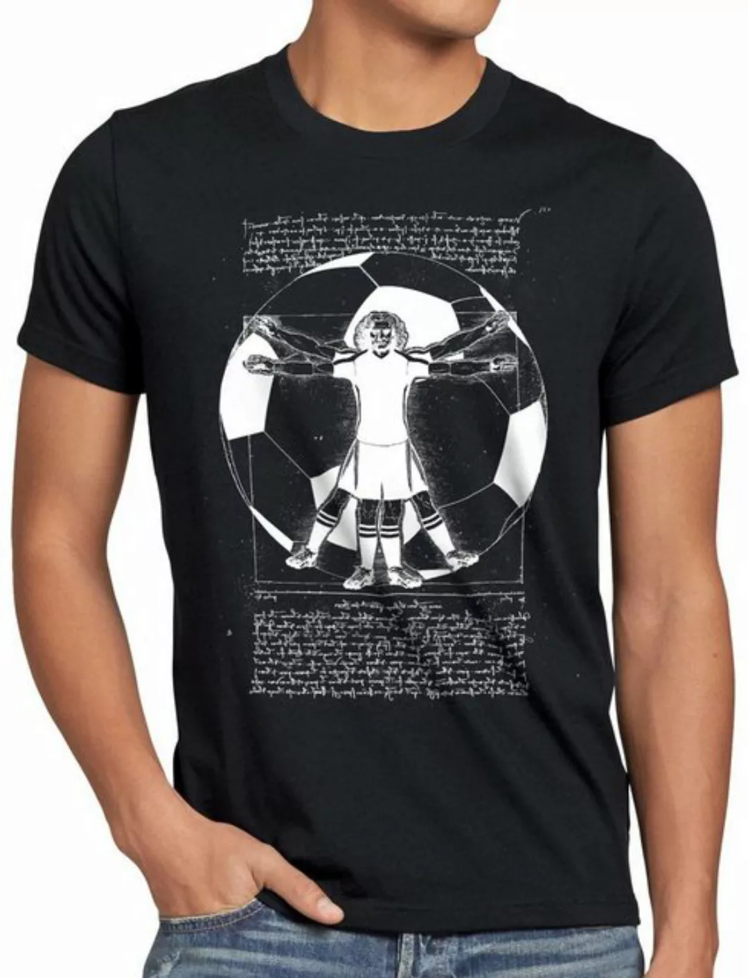 style3 Print-Shirt Herren T-Shirt Vitruvianischer Fußballer spieler mannsch günstig online kaufen