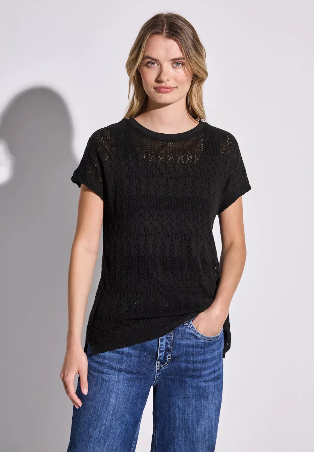 STREET ONE T-Shirt, im angenehmen Materialmix günstig online kaufen