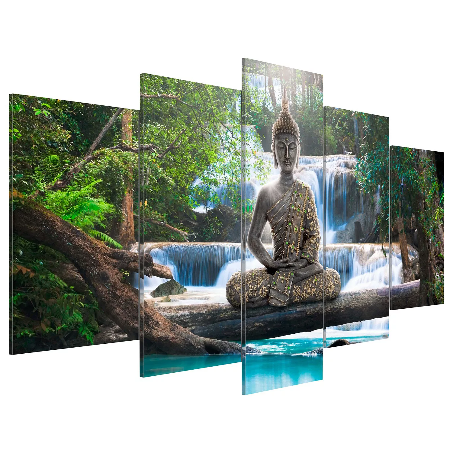 home24 Acrylglasbild Buddha and Waterfall günstig online kaufen