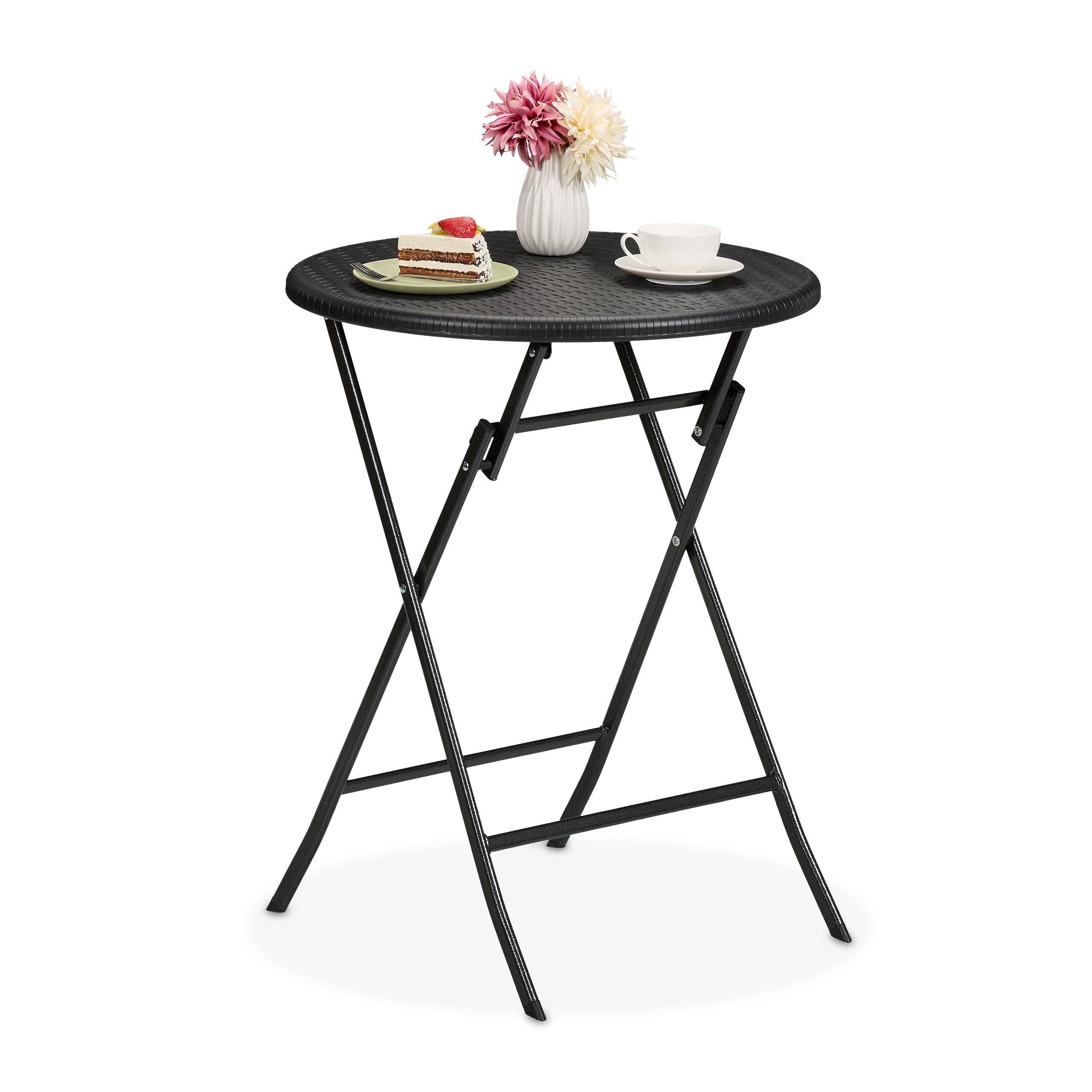 relaxdays Gartentisch Runder Gartentisch in Rattan-Optik, günstig online kaufen