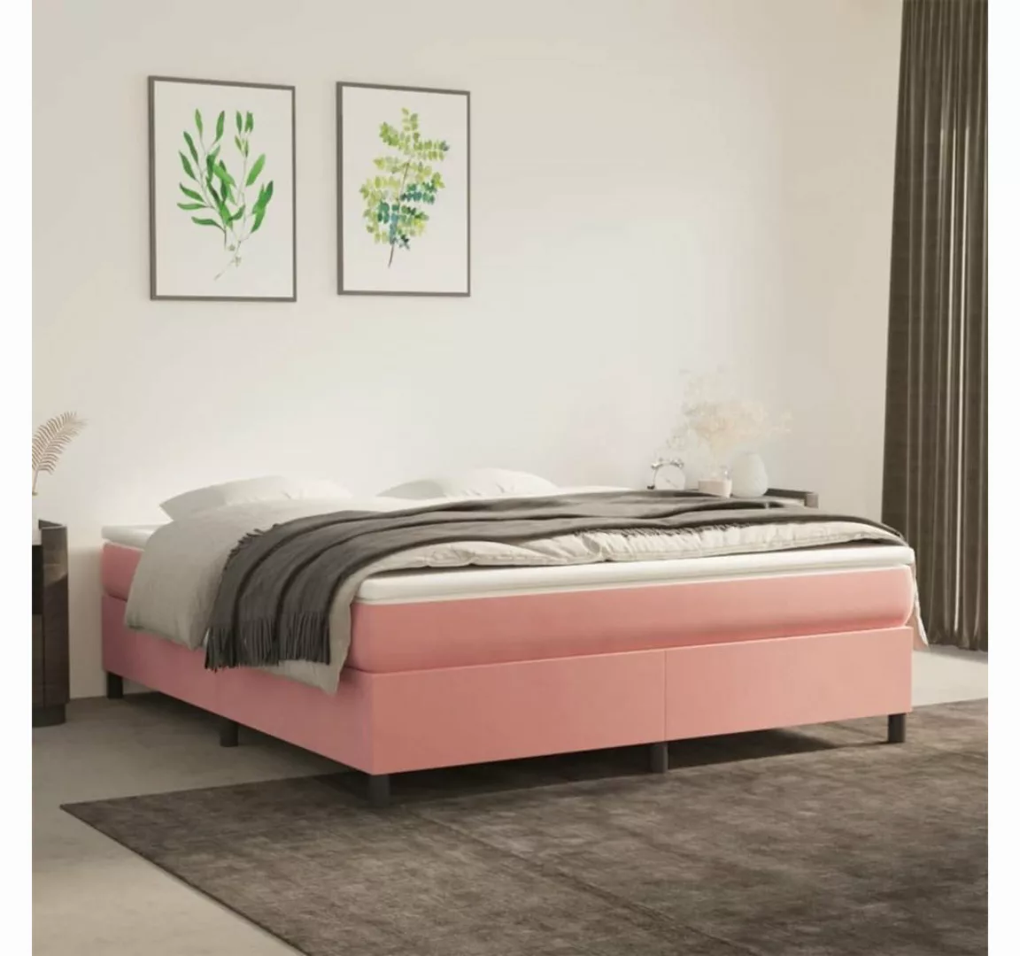 furnicato Bett Boxspringbett Rosa 180x200 cm Samt günstig online kaufen