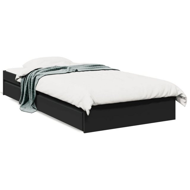 vidaXL Bett Bettgestell mit Schubladen Schwarz 90x190 cm Holzwerkstoff günstig online kaufen