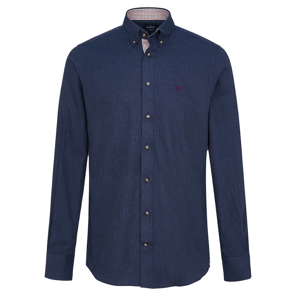 Hackett Melange Flannel Multi Langarm Hemd 2XL Navy günstig online kaufen