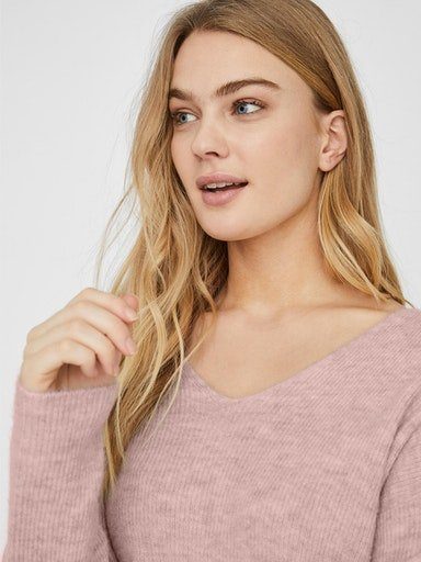 Vero Moda V-Ausschnitt-Pullover VMCREWLEFILE LS V-NECK günstig online kaufen