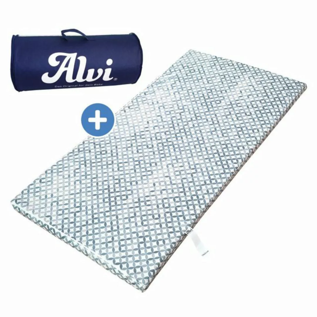 Alvi® Baby-Reisebett Mosaik - Grau, Baby Reisebettmatratze 60x120 cm rollba günstig online kaufen