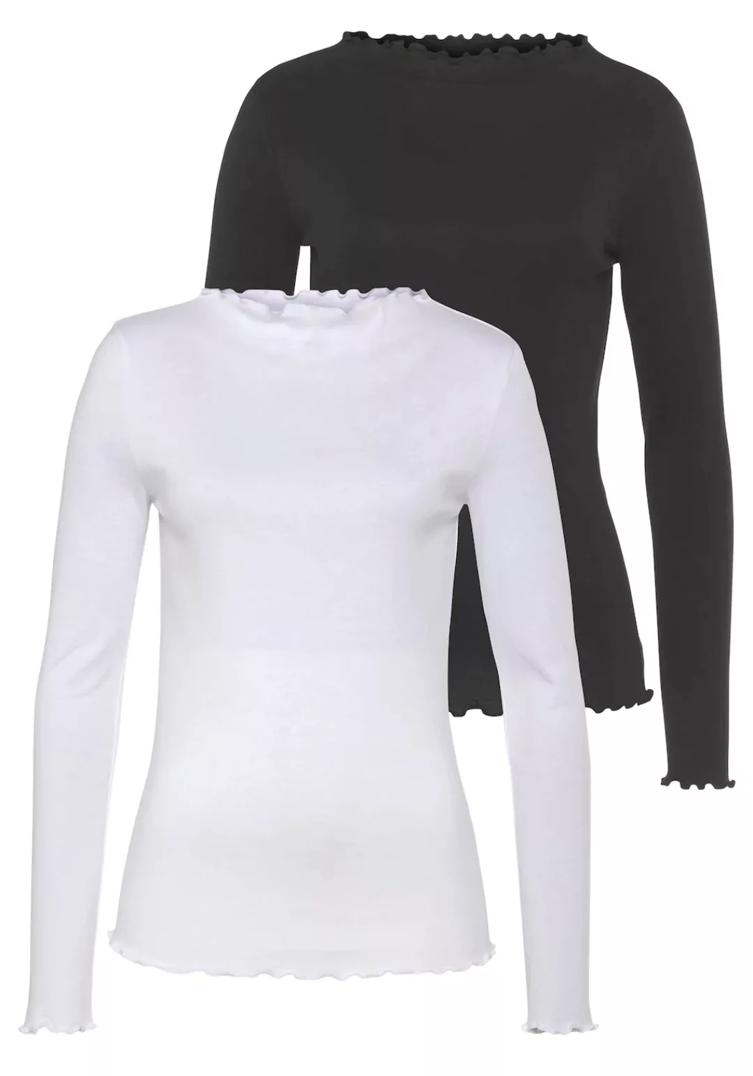Flashlights Langarmshirt, (Packung, 2 tlg., 2er- Pack), sehr figurbetonte P günstig online kaufen